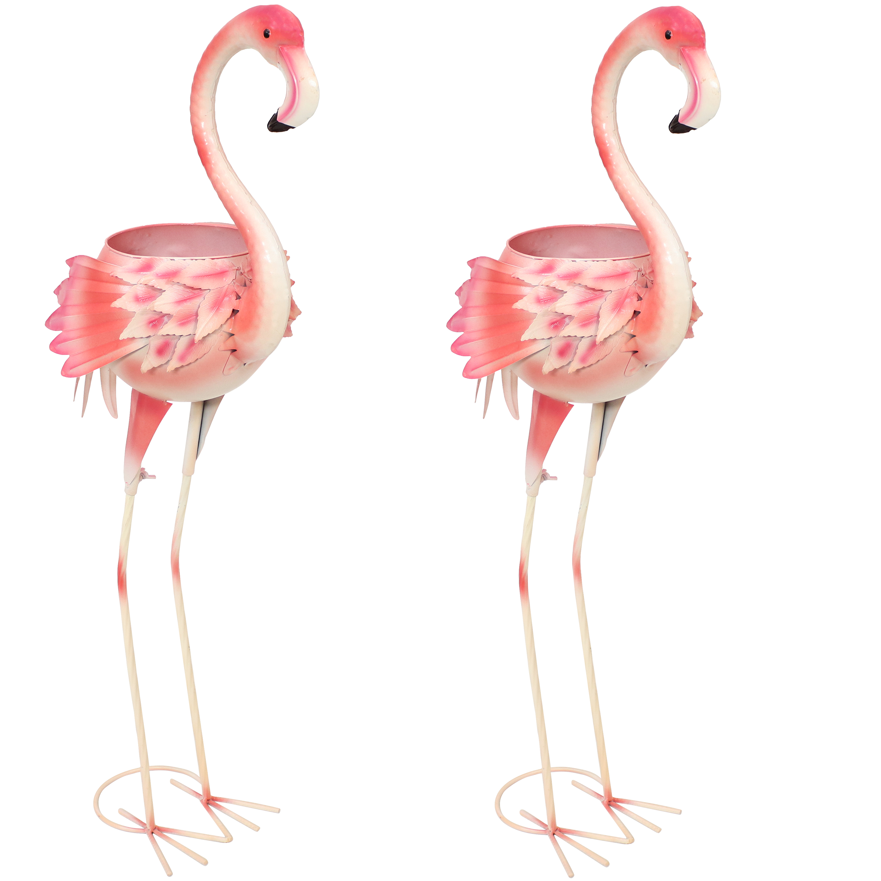 Flamingo Indoor/Outdoor Metal Garden Statue - Set of 2