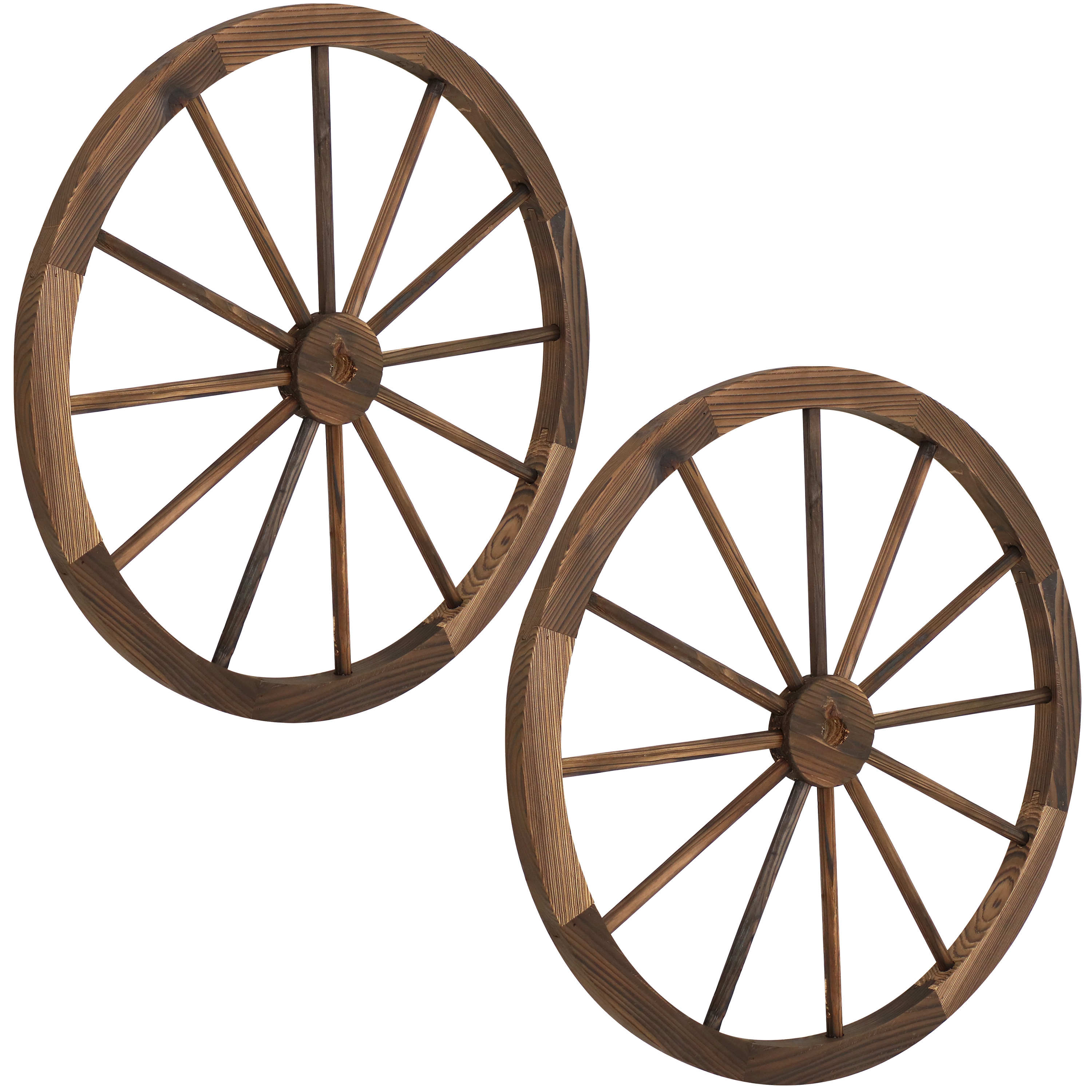 29 in Wagon Wheel Indoor/Outdoor Statue - Set of 2 - Natural