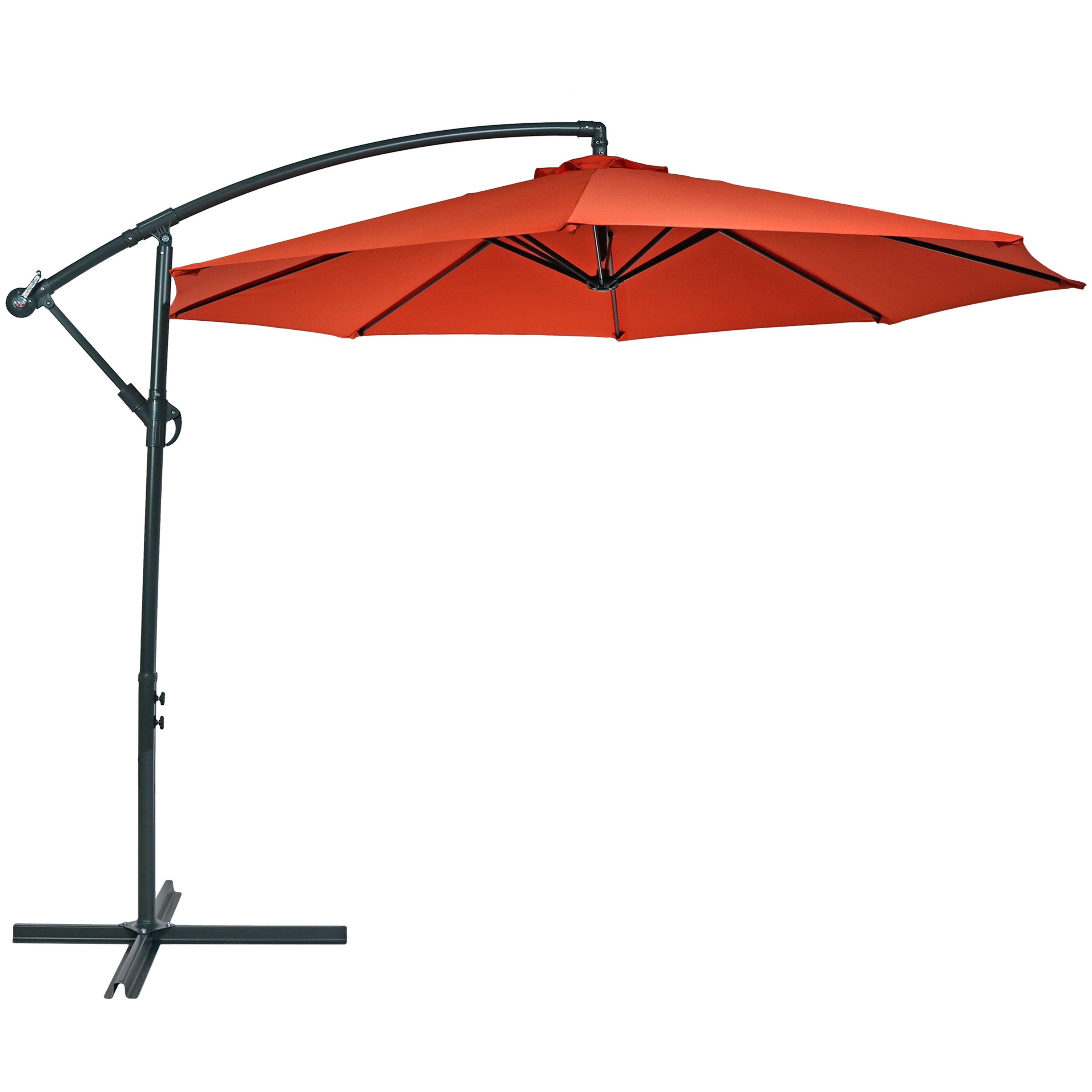 10 ft Cantilever Offset Patio Umbrella with Crank - Orange
