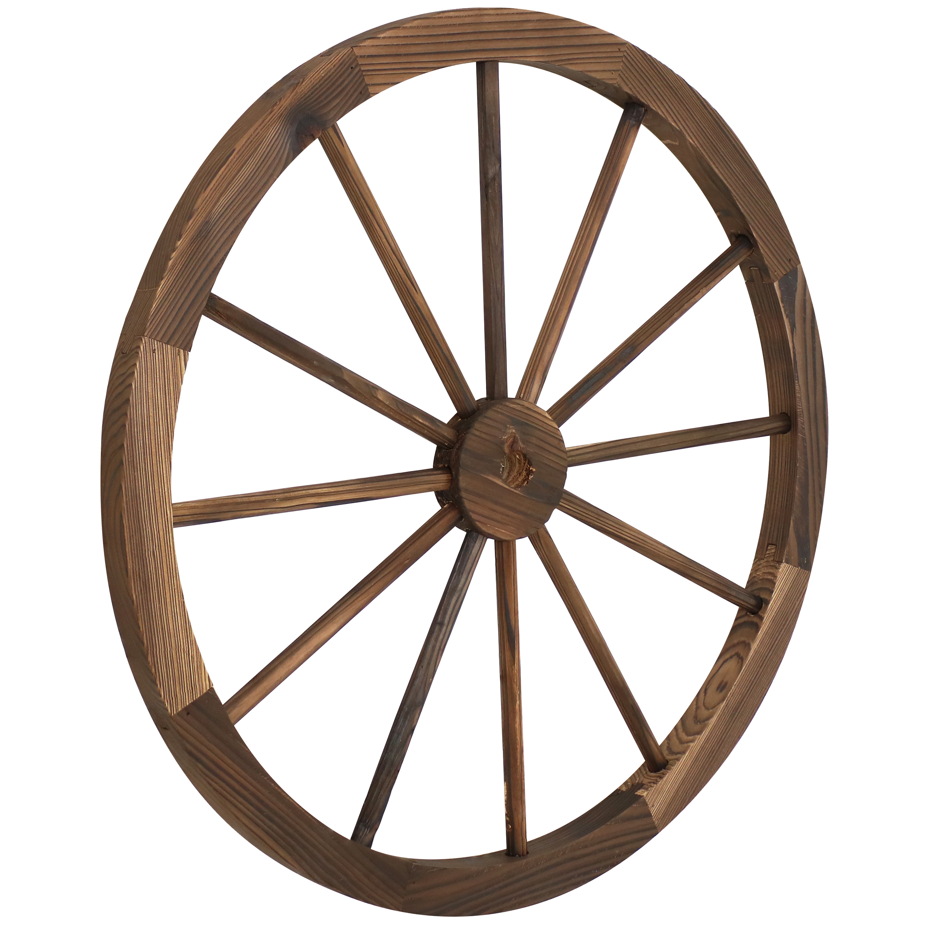 Wagon Wheel Indoor/Outdoor Statue - 29 in - Natural