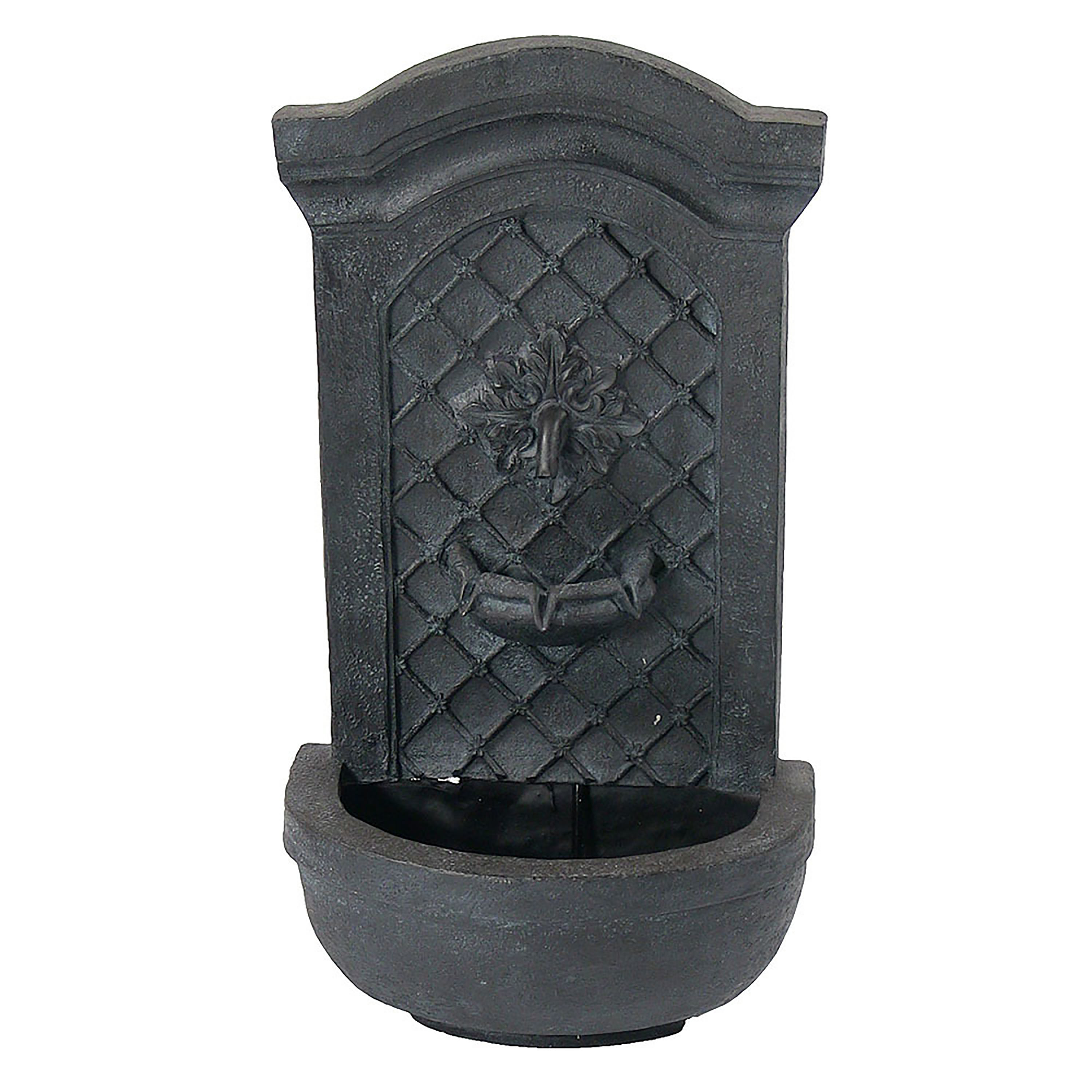 Rosette Leaf Polystone Outdoor Wall Fountain - Lead