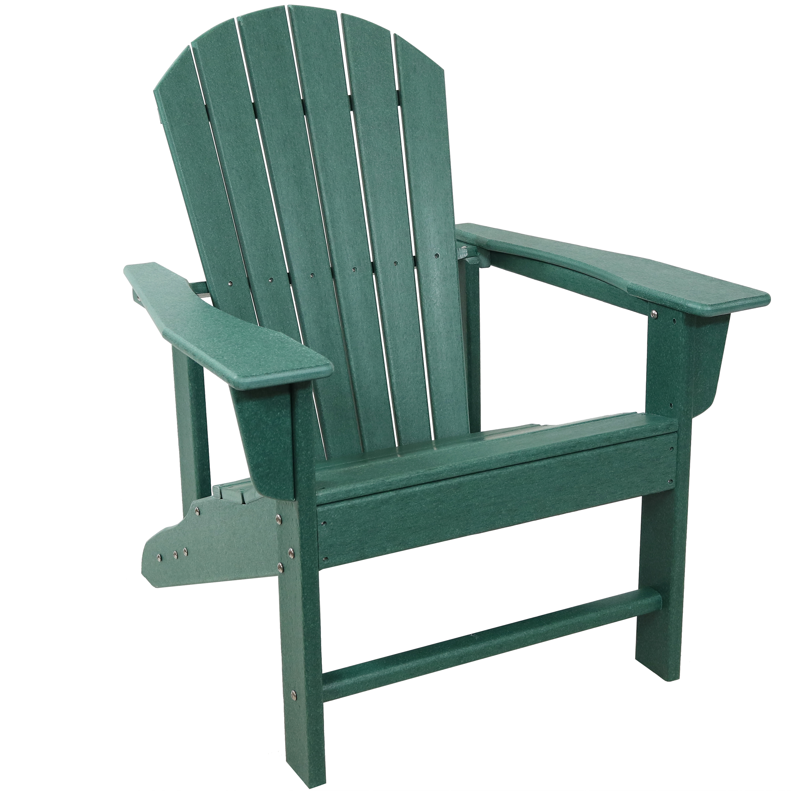 Upright HDPE Raised Outdoor Adirondack Chair - Green