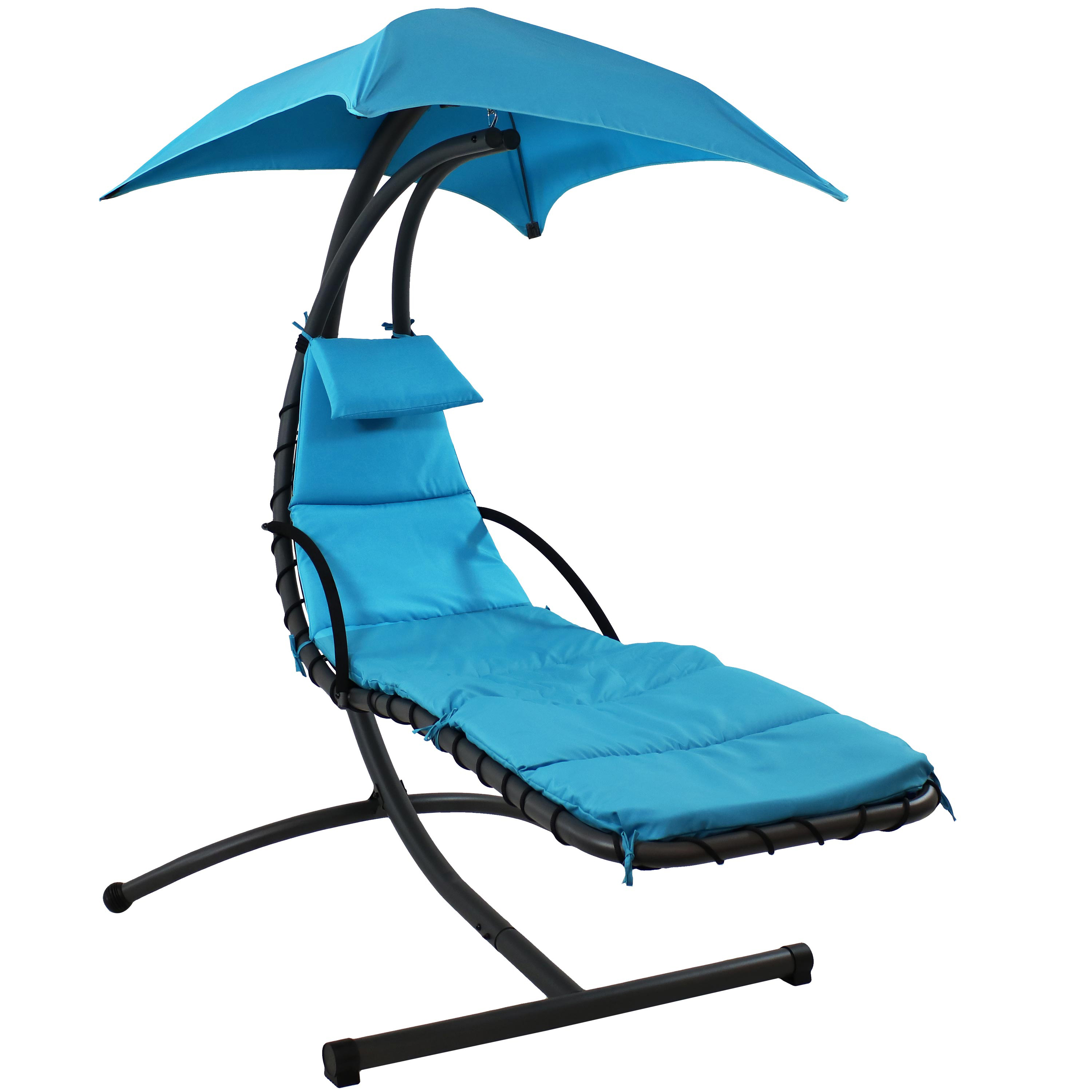 Floating Chaise Lounge Chair with Canopy and Stand - Teal