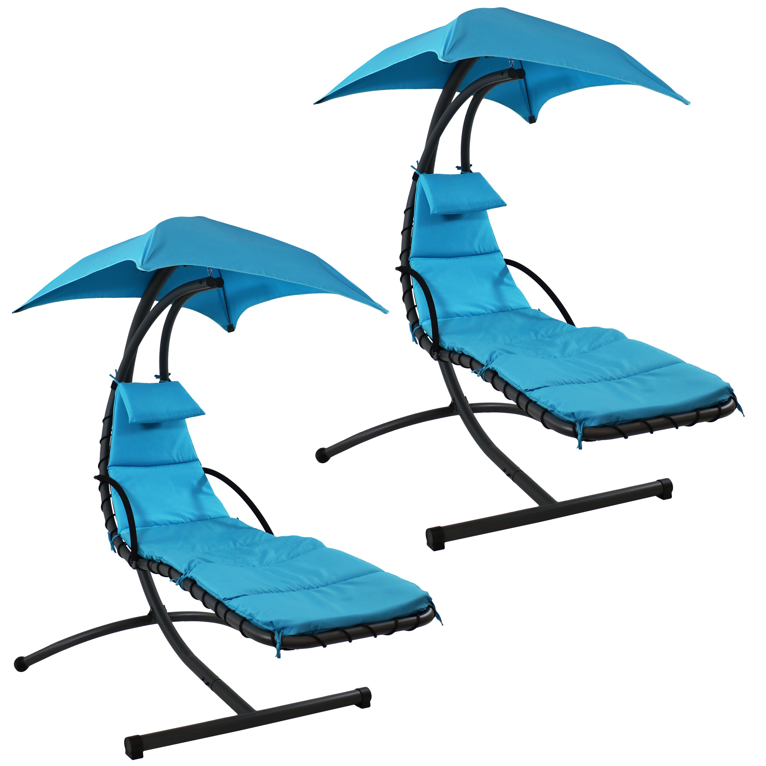 Floating Lounge Chair with Canopy/Stand - Teal - Set of 2