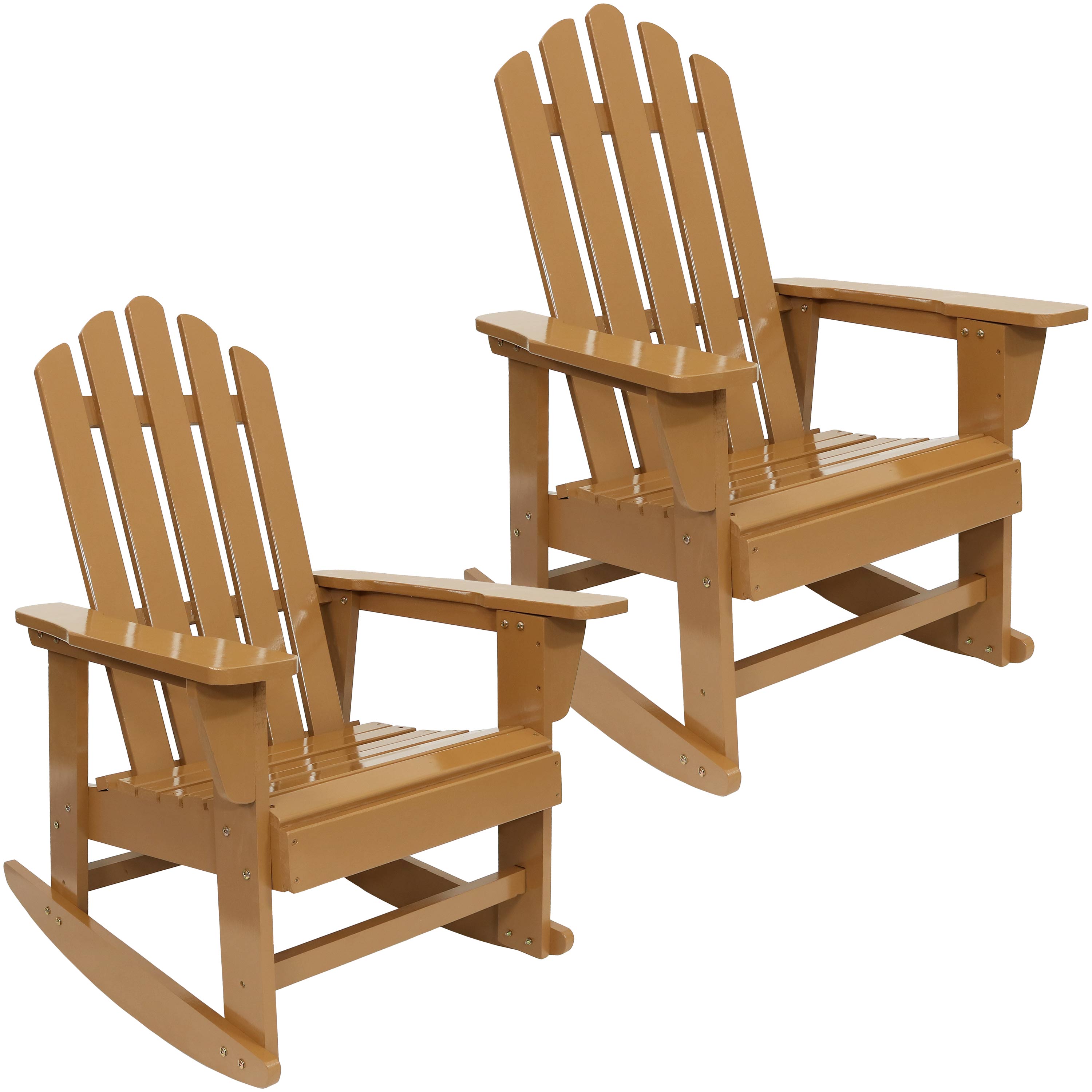 Wooden Adirondack Rocking Chair - Cedar Finish - Set of 2