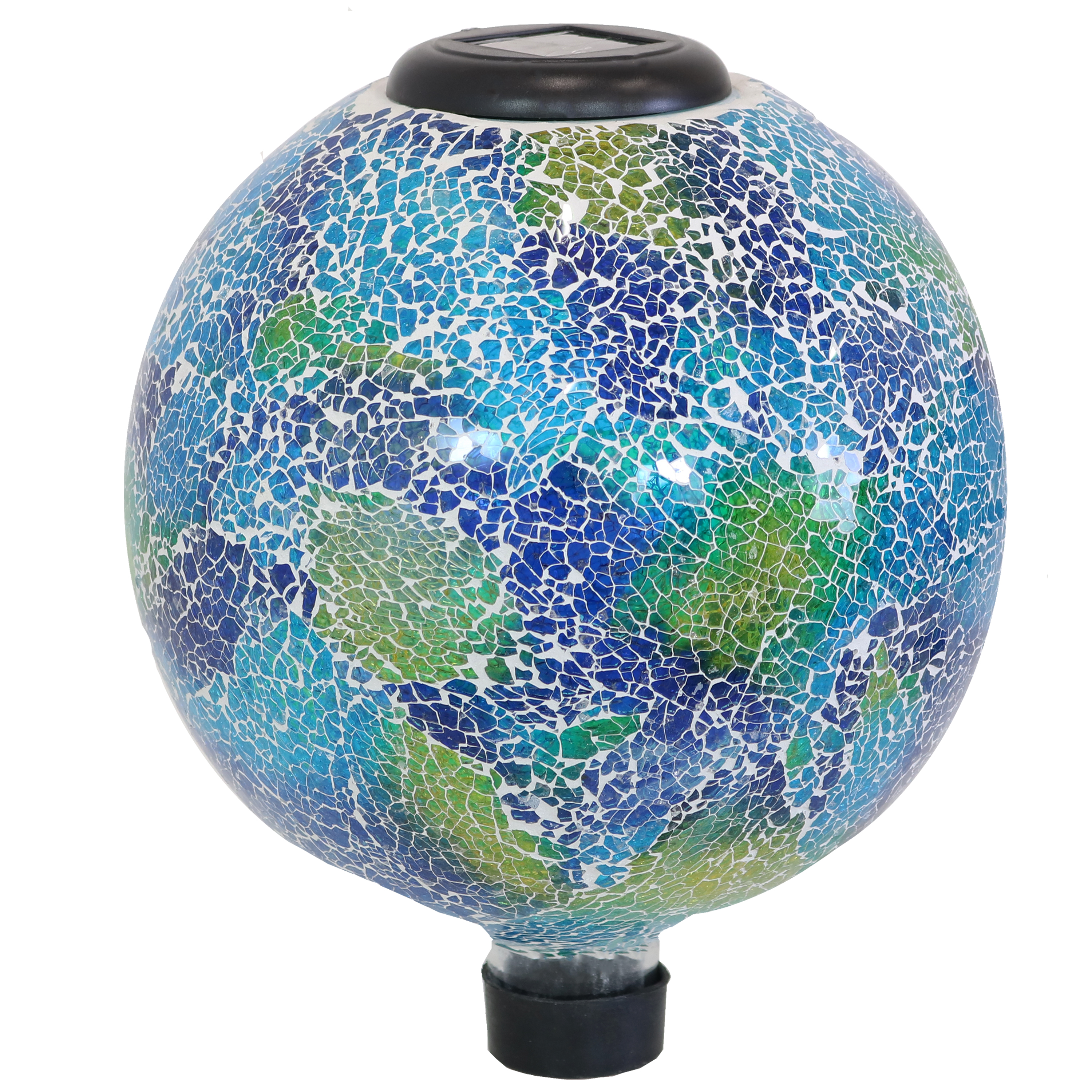 Azul Terra Crackled Glass Solar Gazing Globe - 10 in