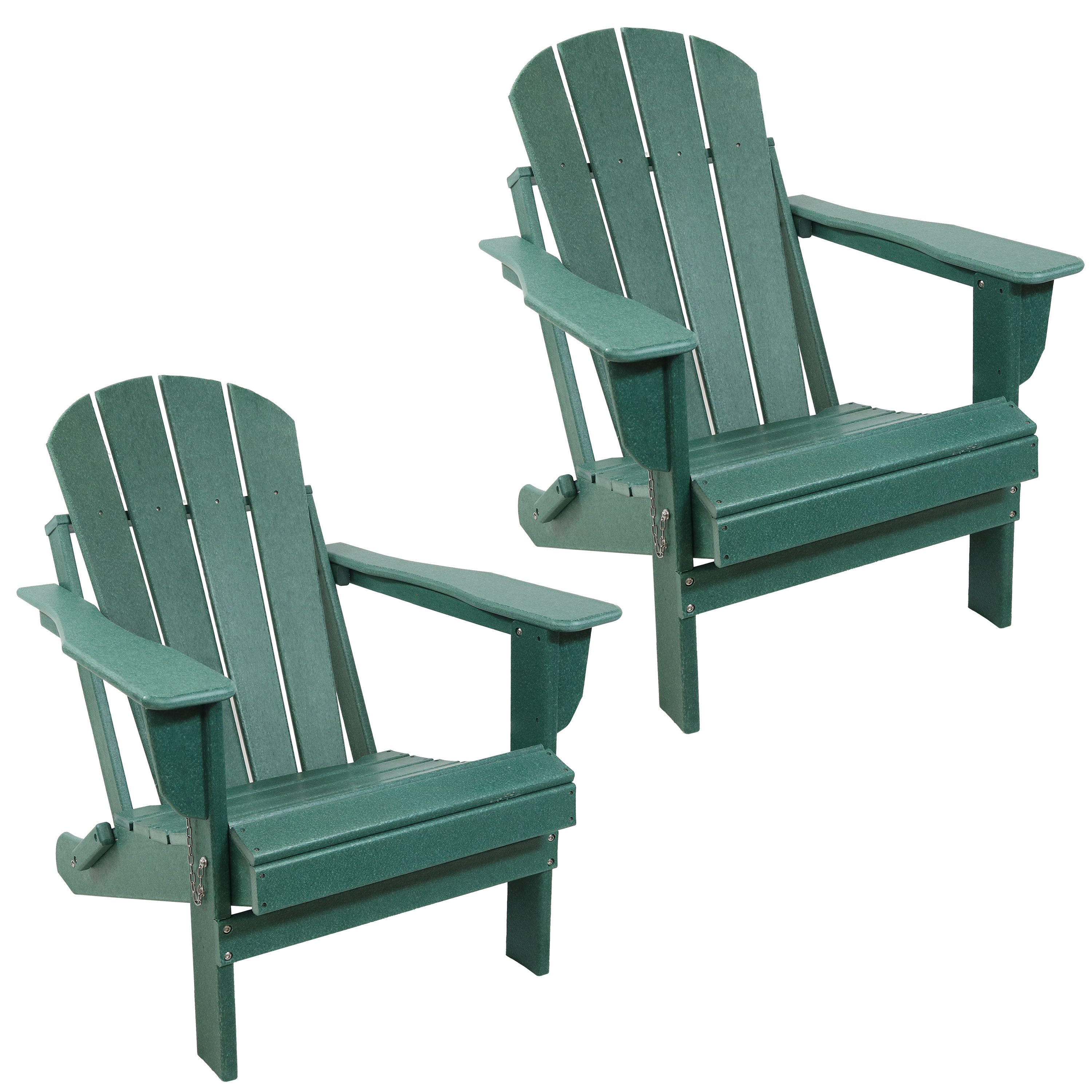 All-Weather HDPE Foldable Adirondack Chair - Set of 2