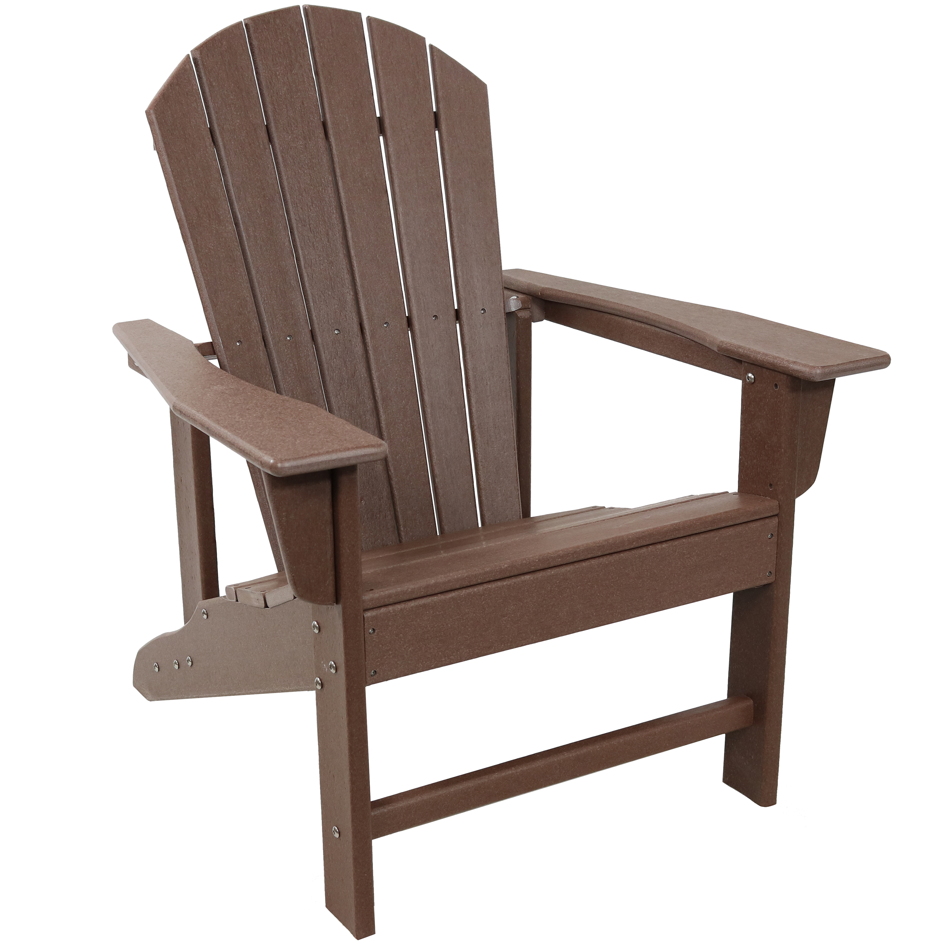 Upright HDPE Raised Outdoor Adirondack Chair - Brown