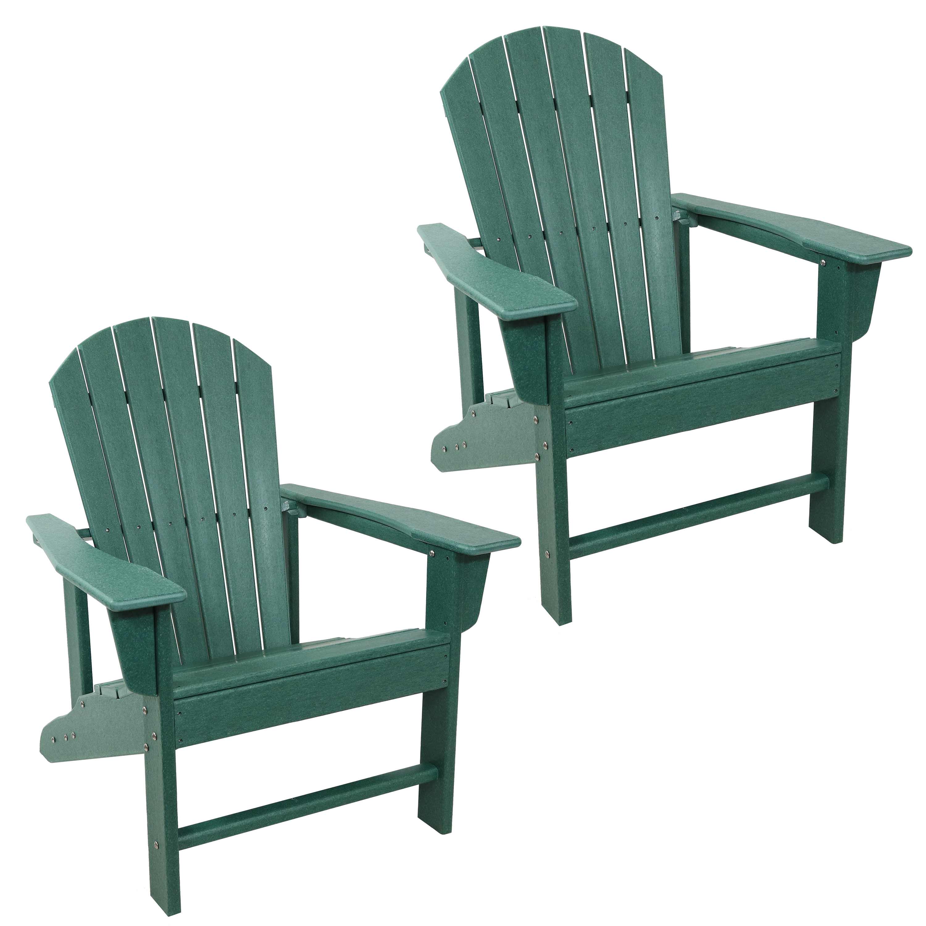Upright HDPE Raised Outdoor Adirondack Chair - Set of 2