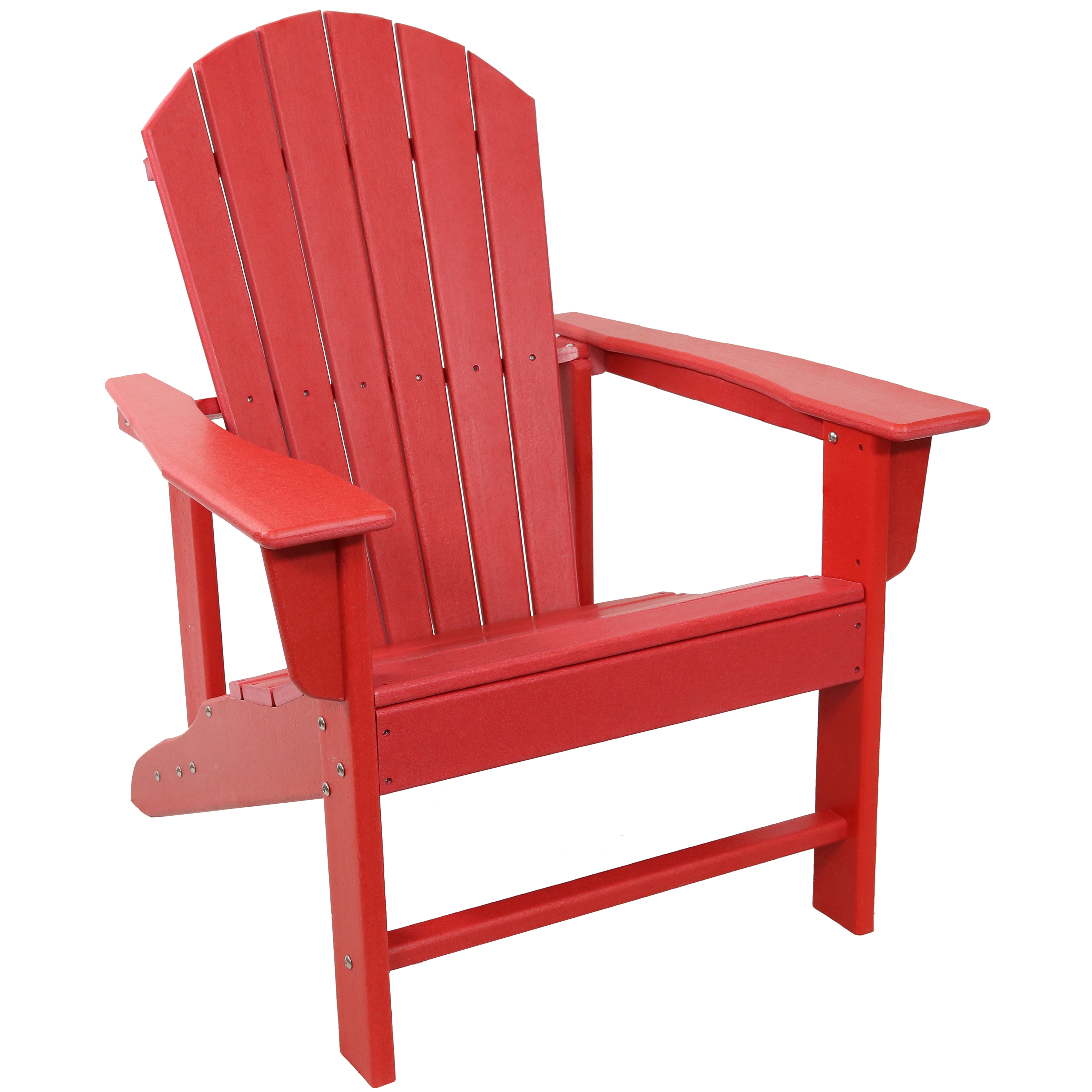 Upright HDPE Raised Outdoor Adirondack Chair - Red