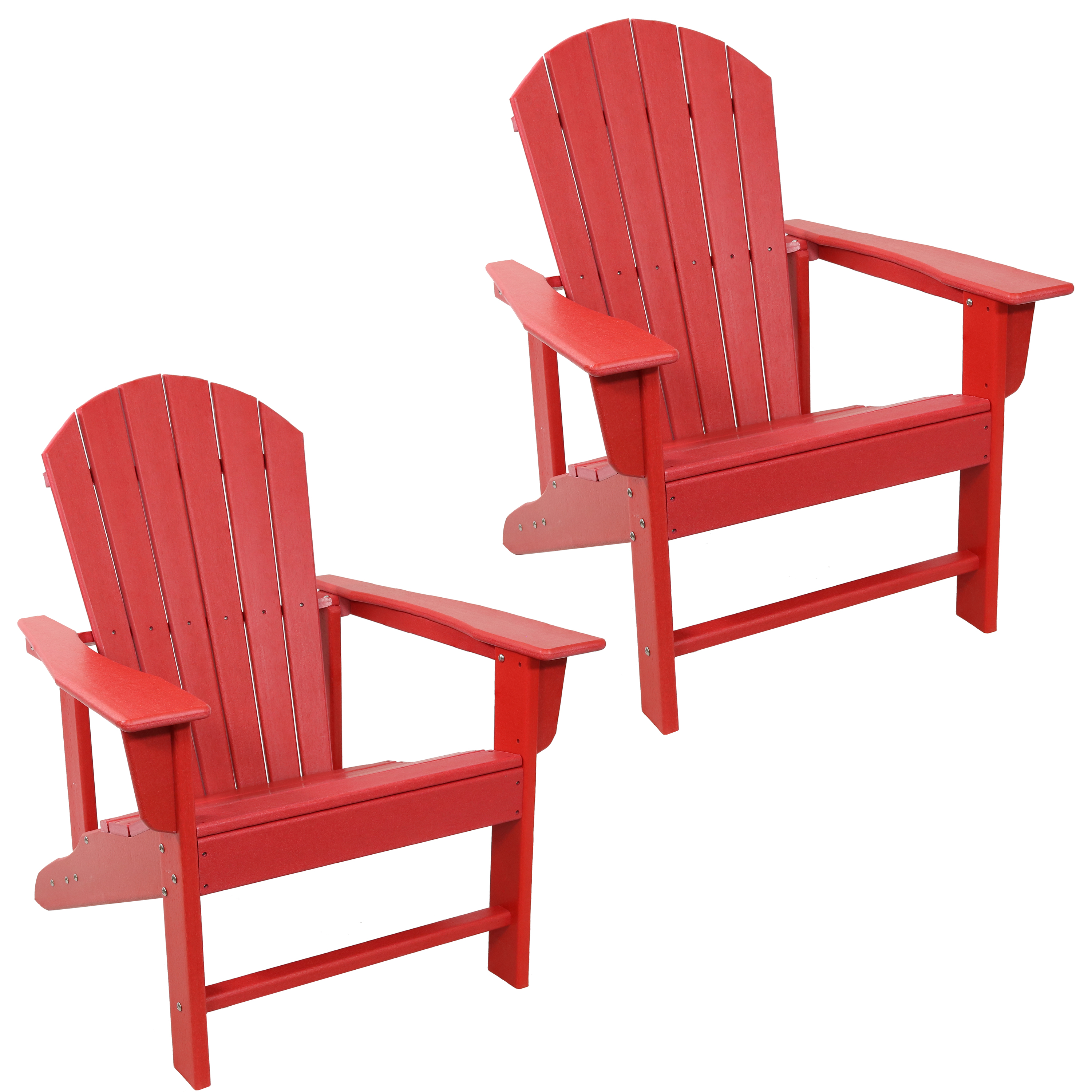 Upright HDPE Raised Outdoor Adirondack Chair - Set of 2