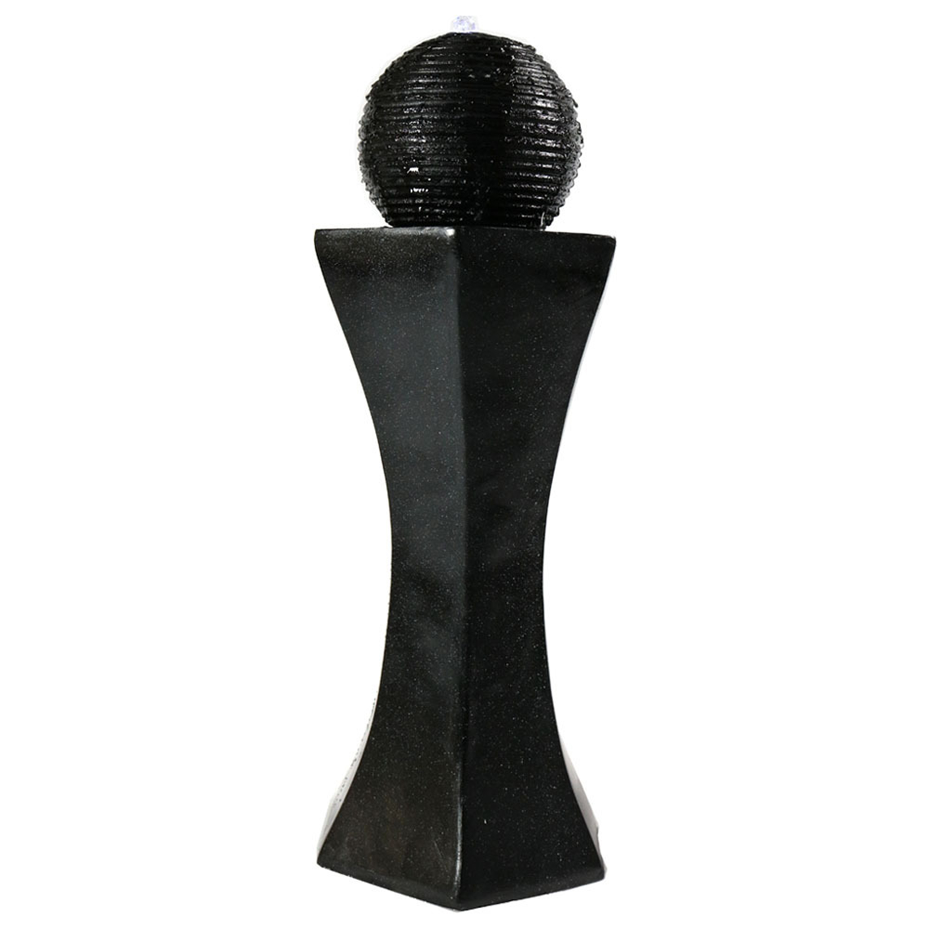 Black Pedestal Solar Fountain with Battery/Light - 31 in