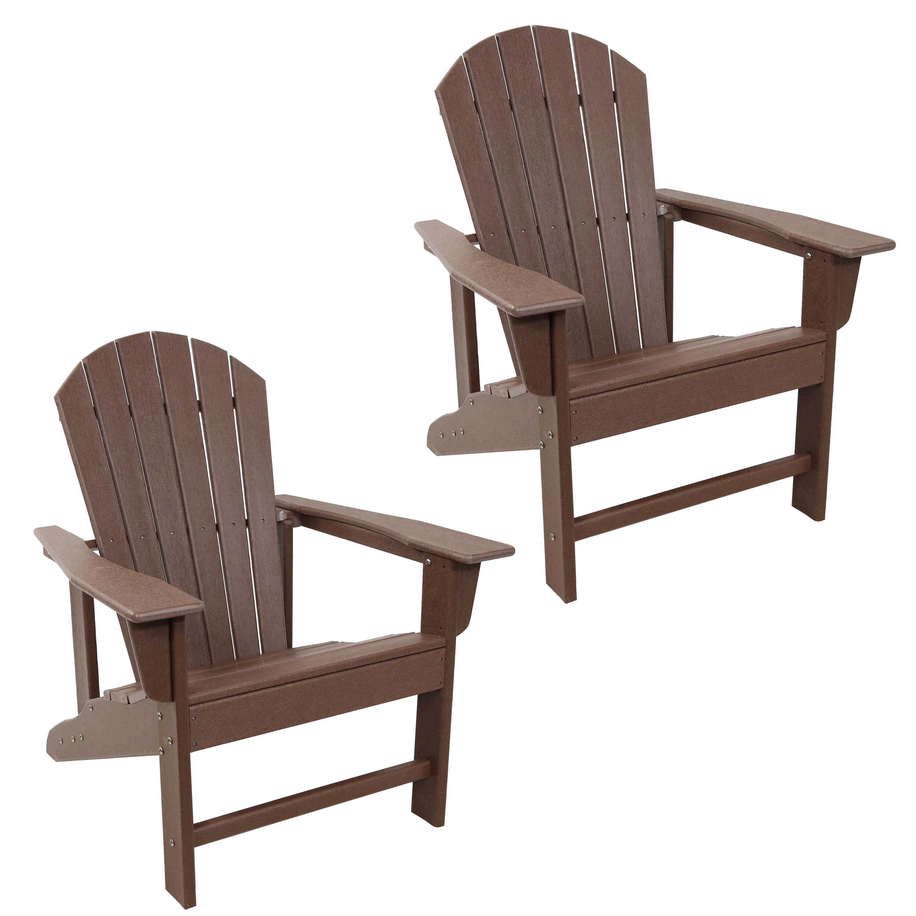 Upright HDPE Raised Outdoor Adirondack Chair - Set of 2