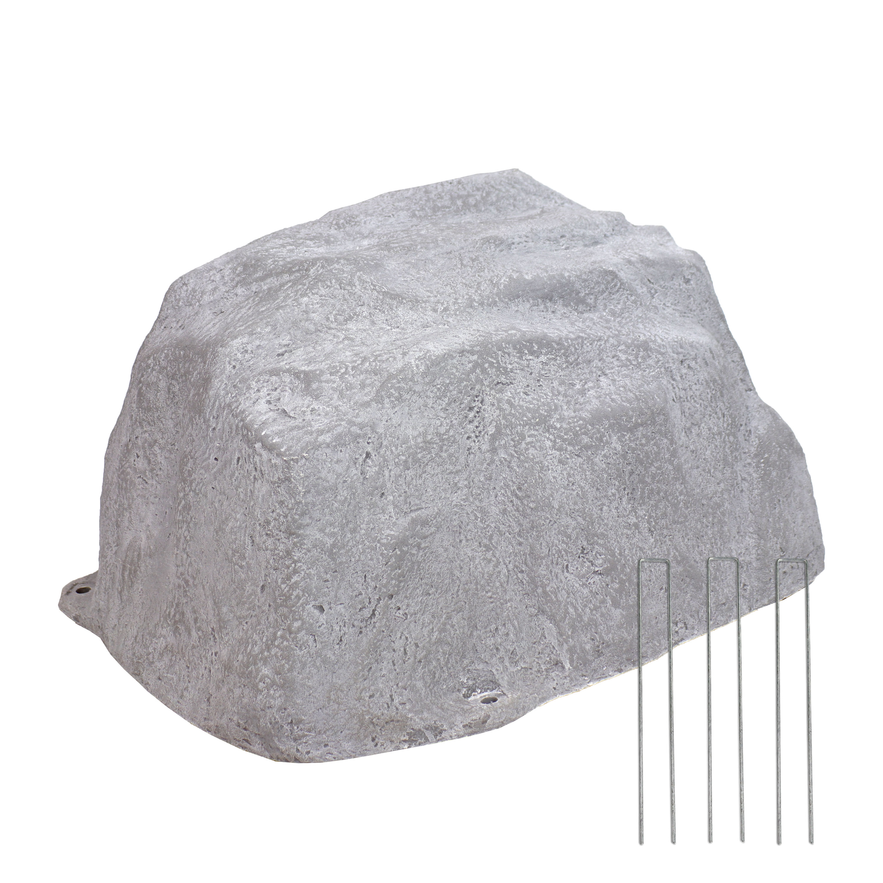 Low-Profile Artificial Landscape Rock with Stakes - Gray