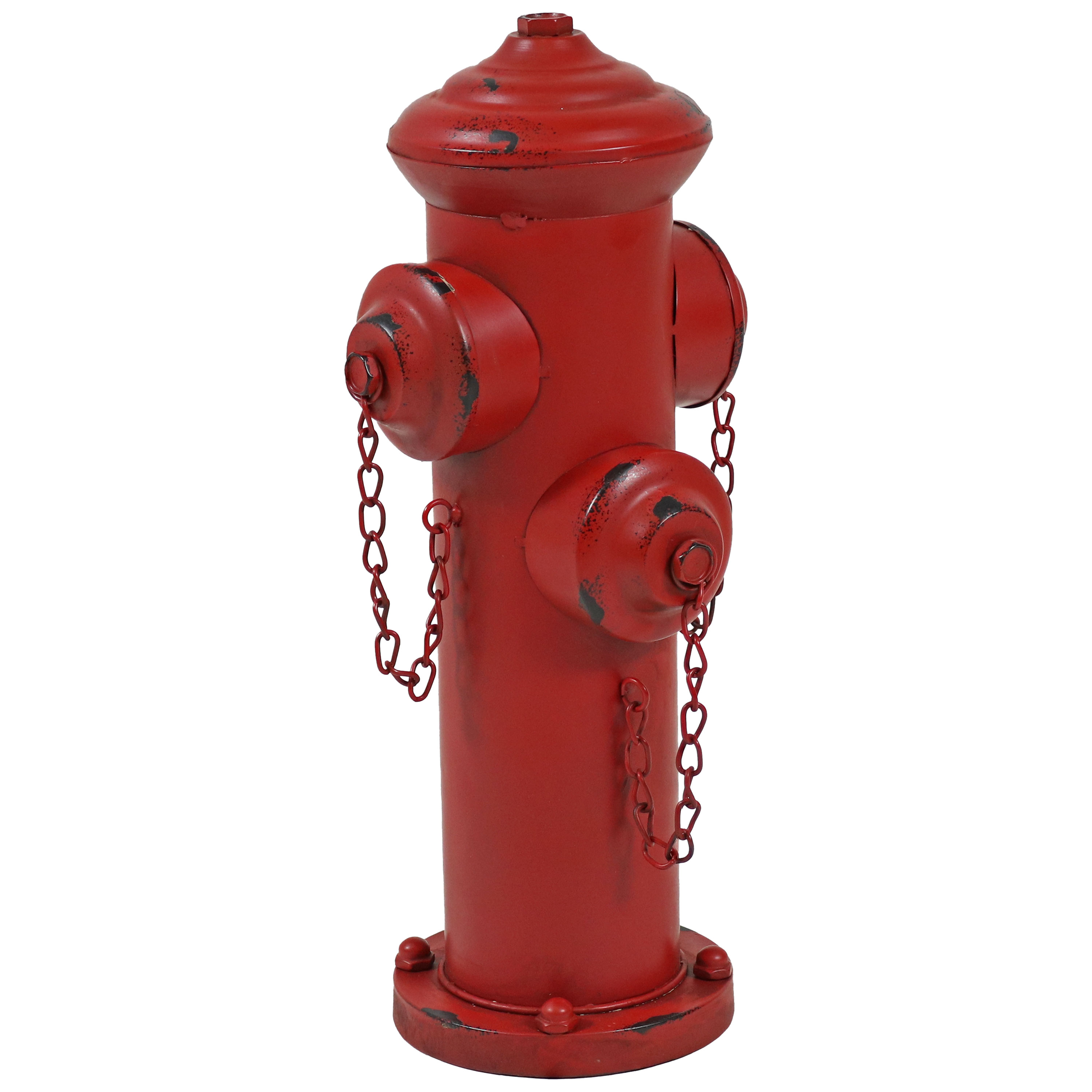 Fire Hydrant Metal Outdoor Statue - 14 in