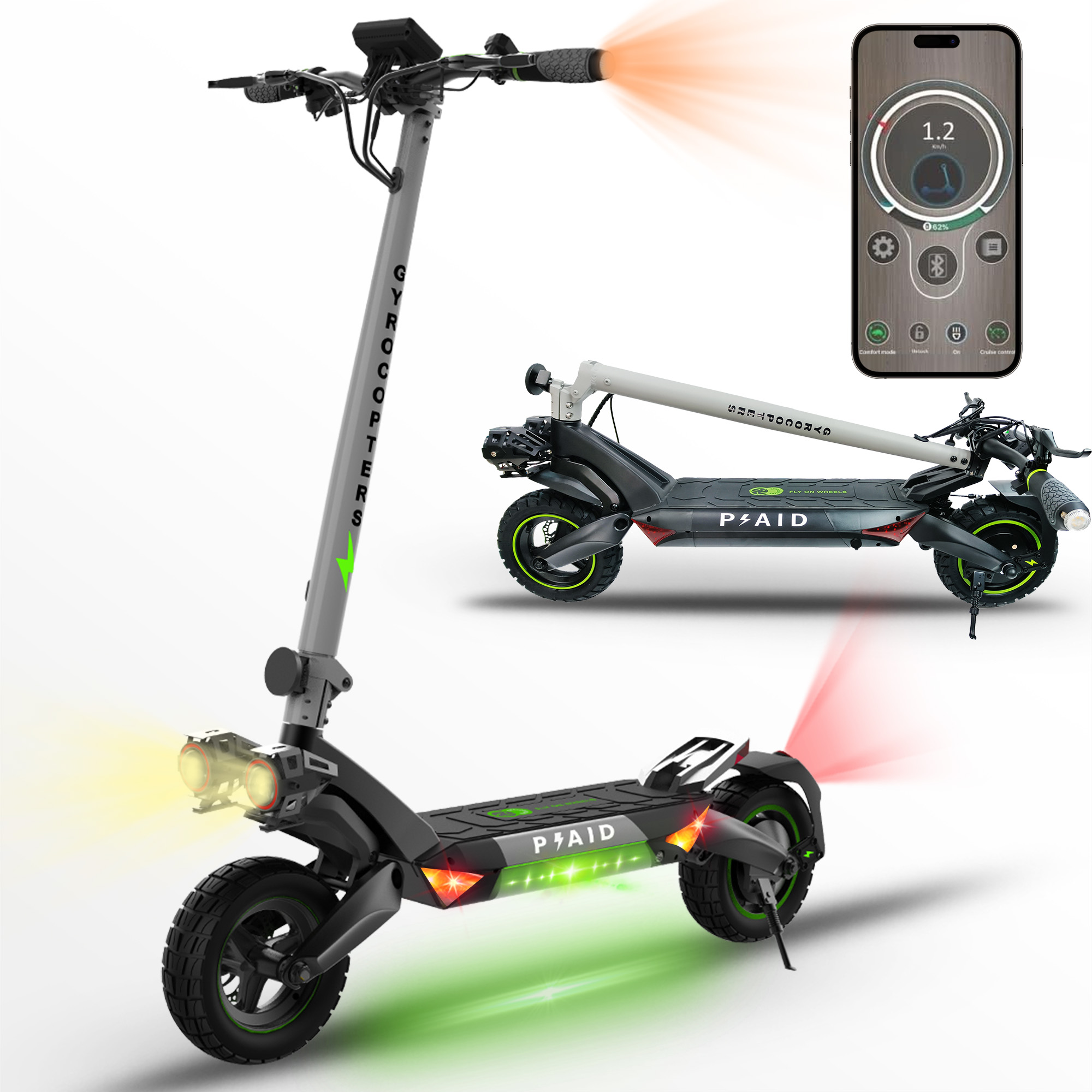 Gyrocopters Plaid Electric Scooter | Range upto 60 kms