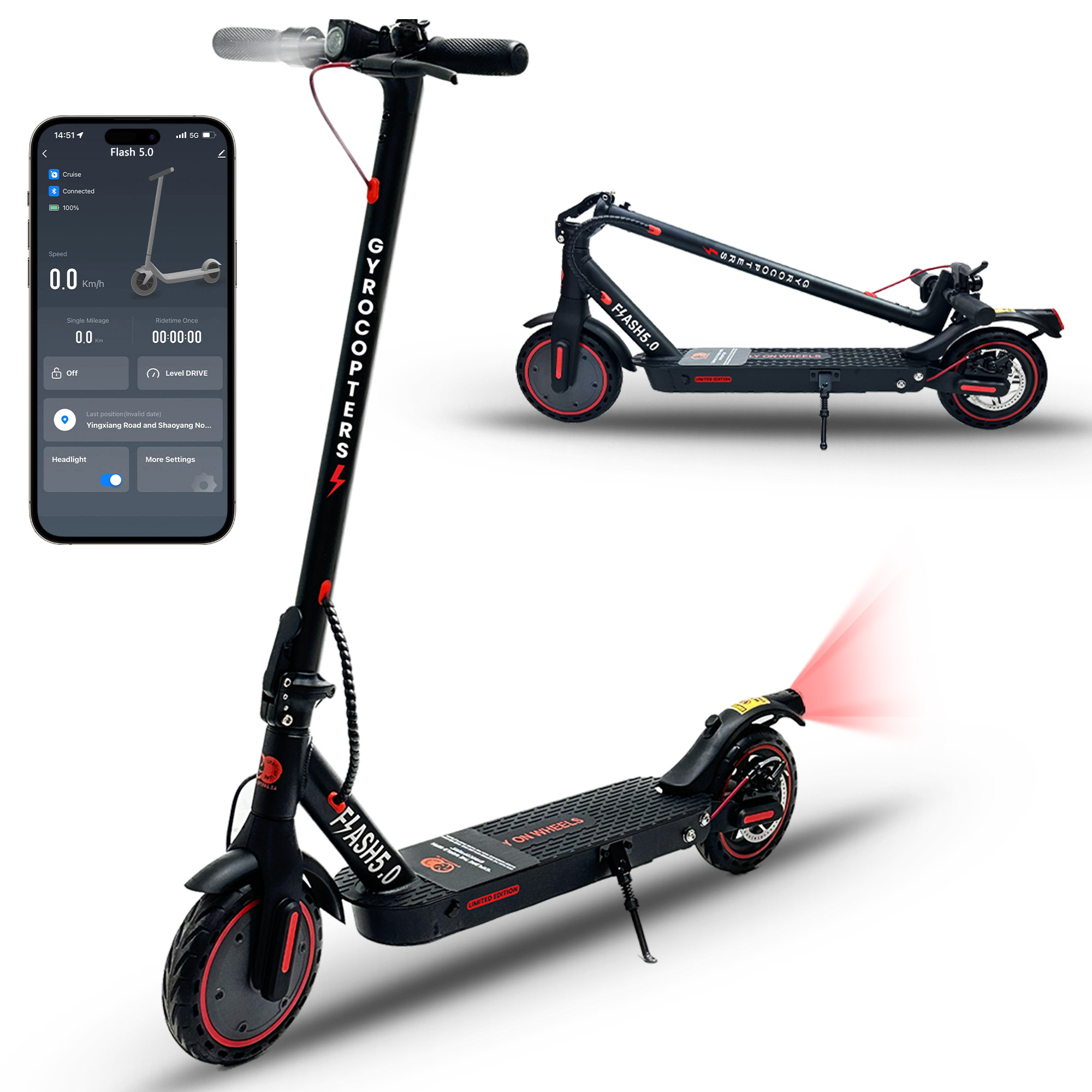 Gyrocopters Flash 5.0 Electric Scooter | Speed up to  30km/h