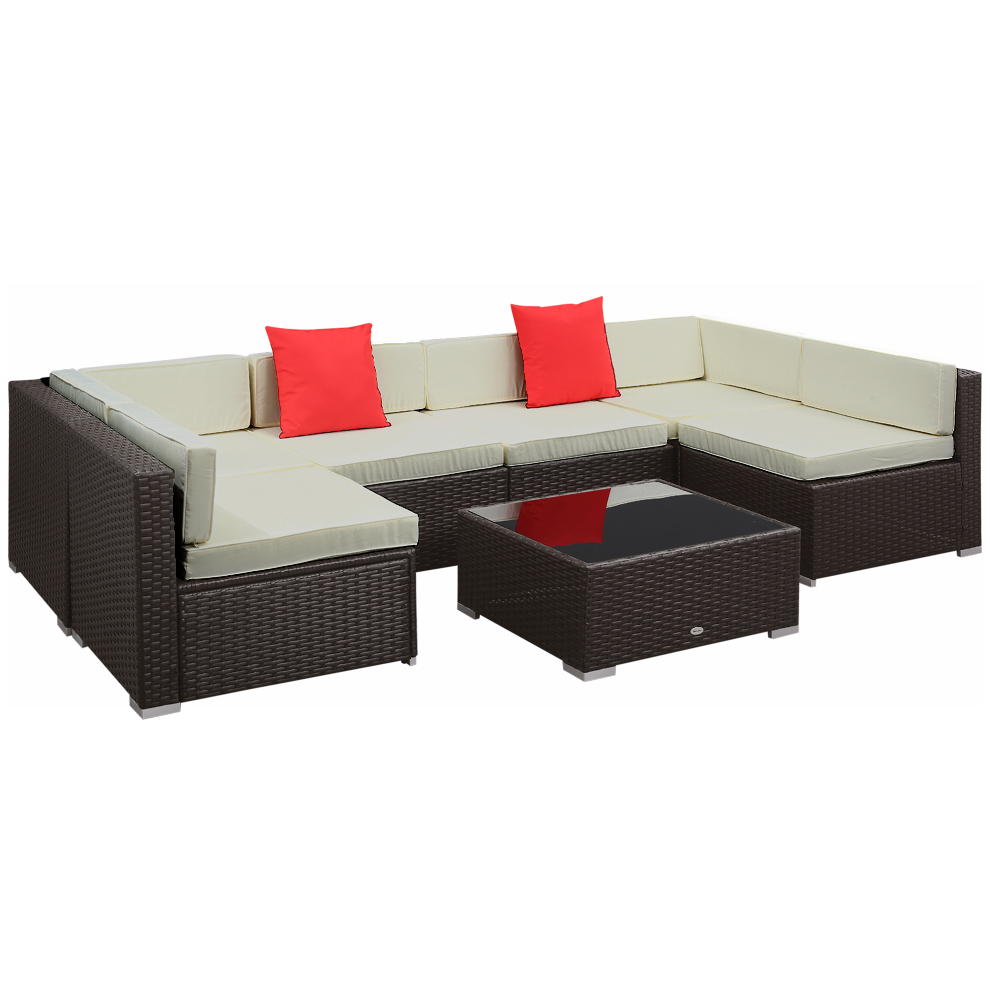 Garden Wicker Sectional Sofa Set