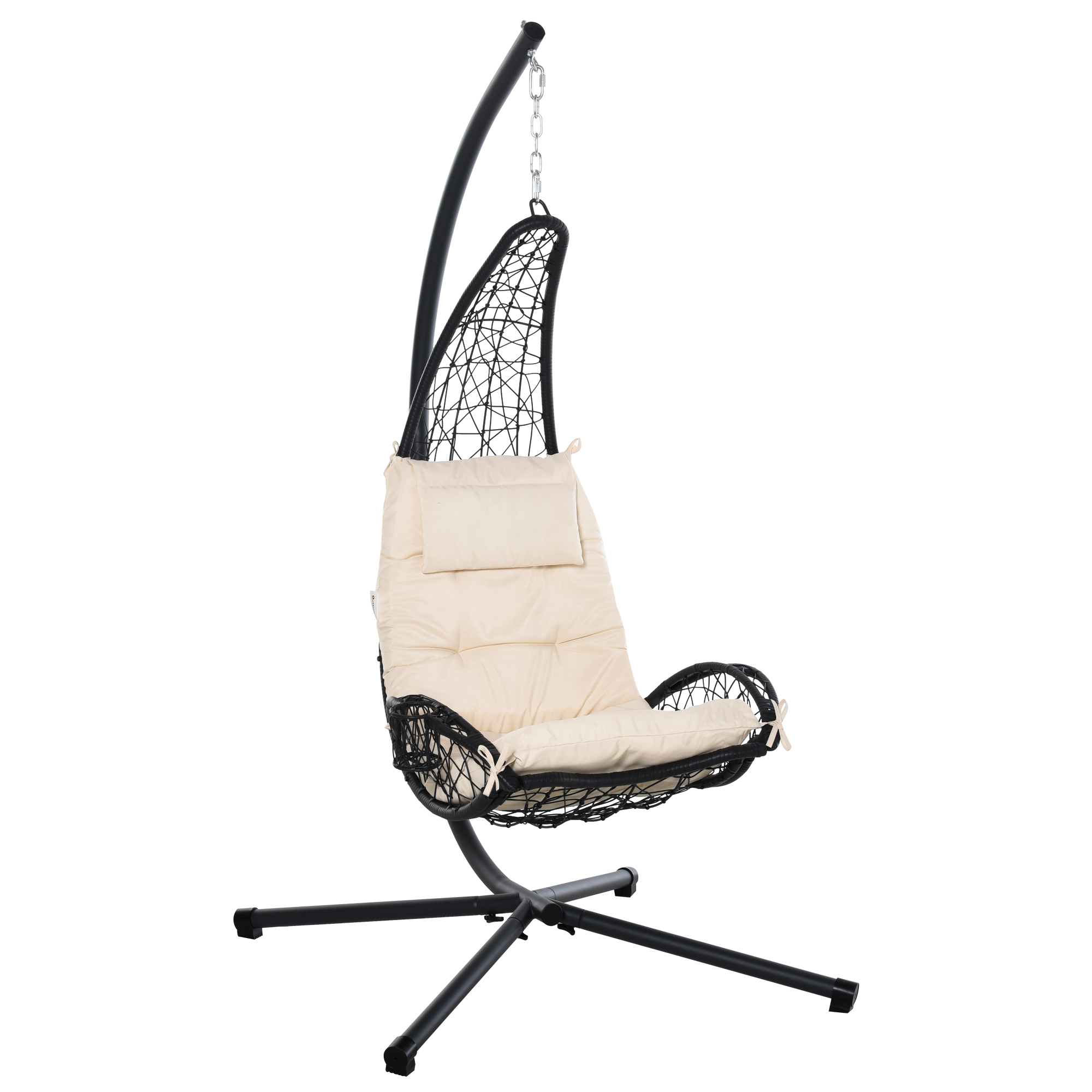 Rattan Hammock Swing Chair Beige