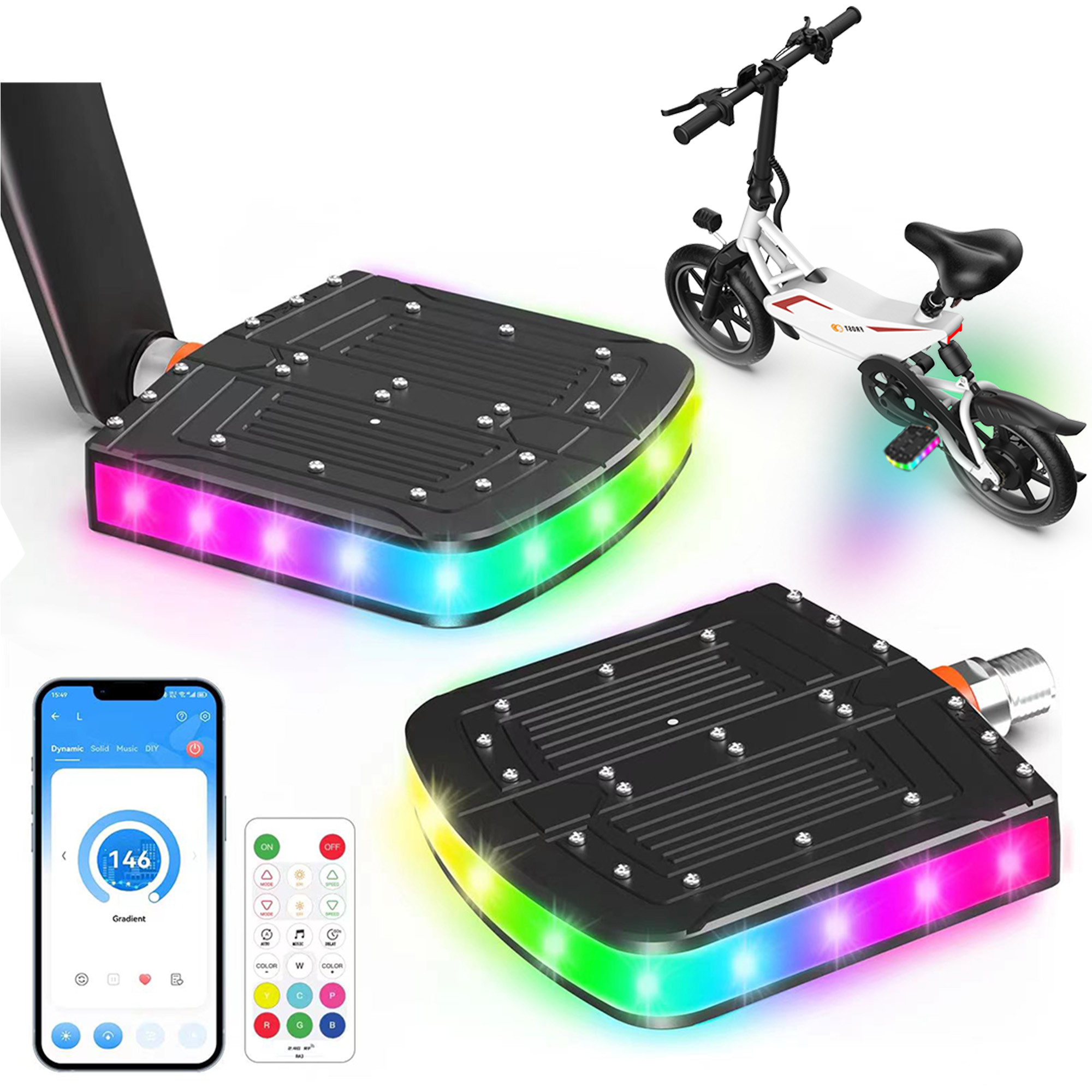 Rechargeable LED Bike Pedal with 146 color changing Modes