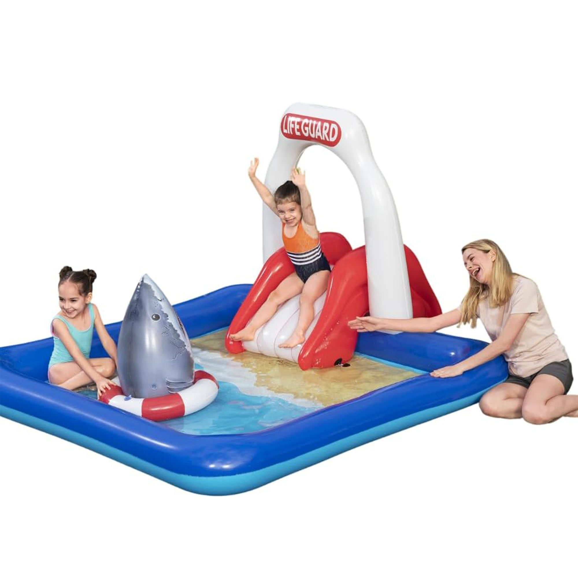 Lifeguard Tower Pool, 7.6X 6.6X 4.2ft, Floating Shark Bop