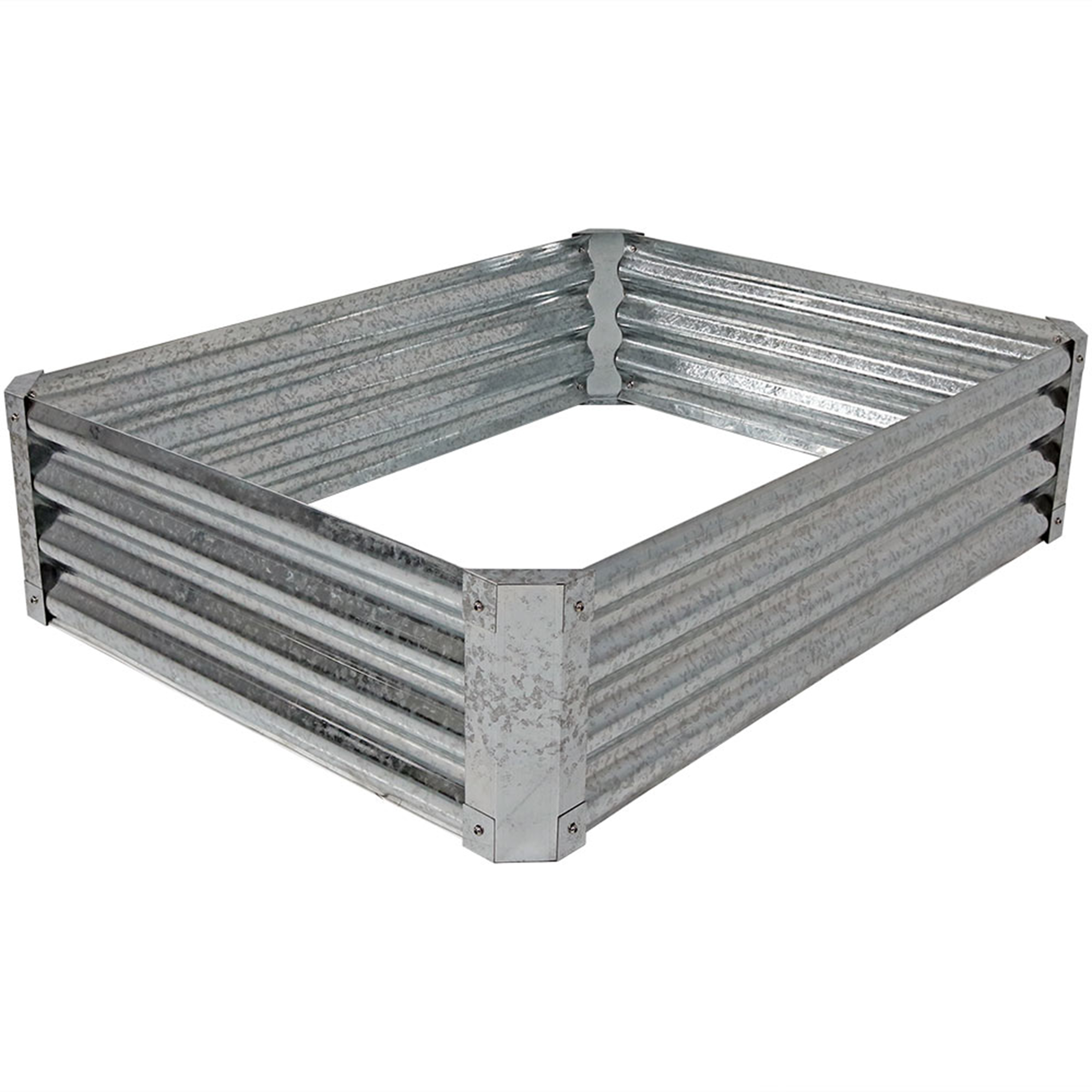 Galvanized Steel Rectangle Raised Garden Bed - Gray - 48 in