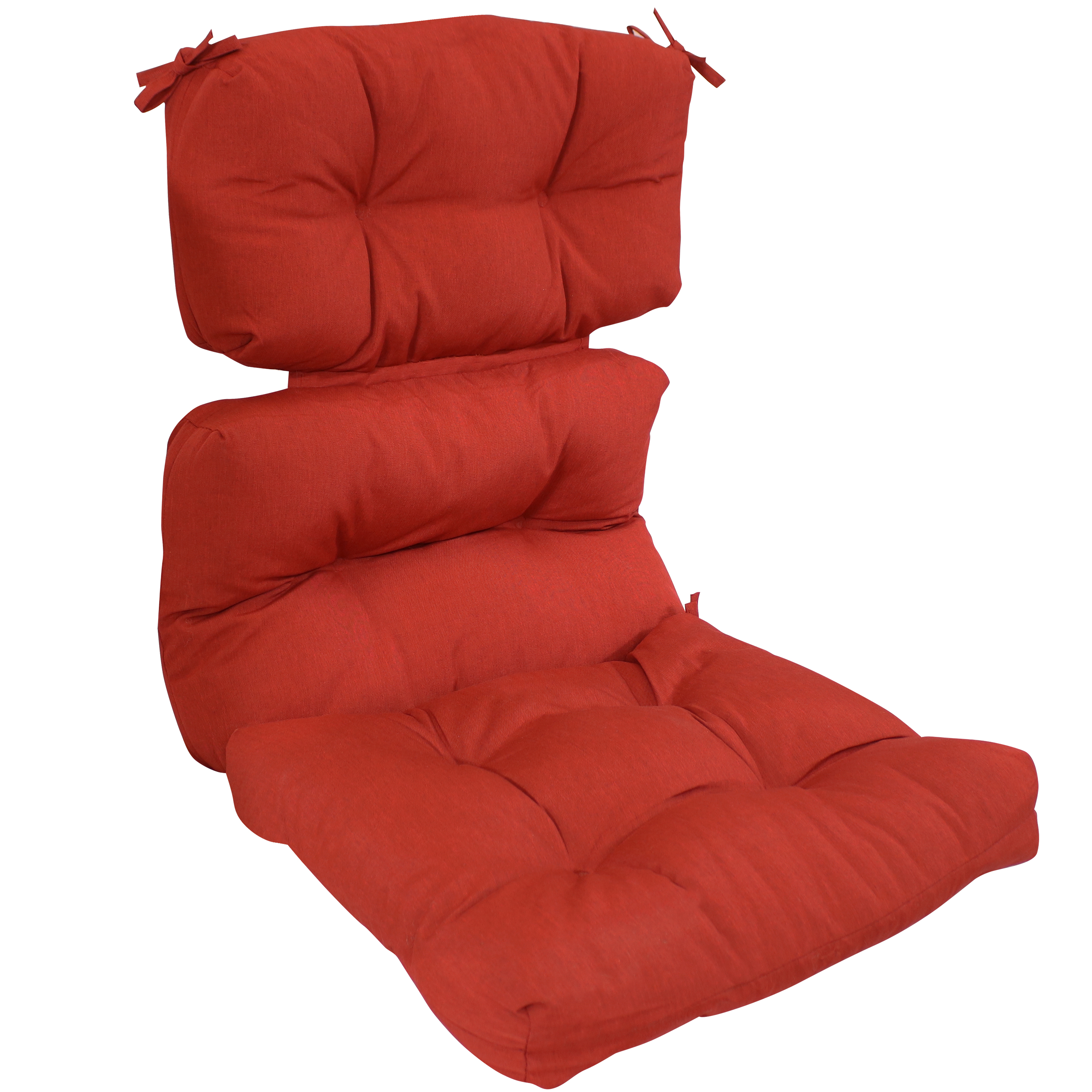 Indoor/Outdoor Olefin Tufted High-Back Chair Cushion - Red