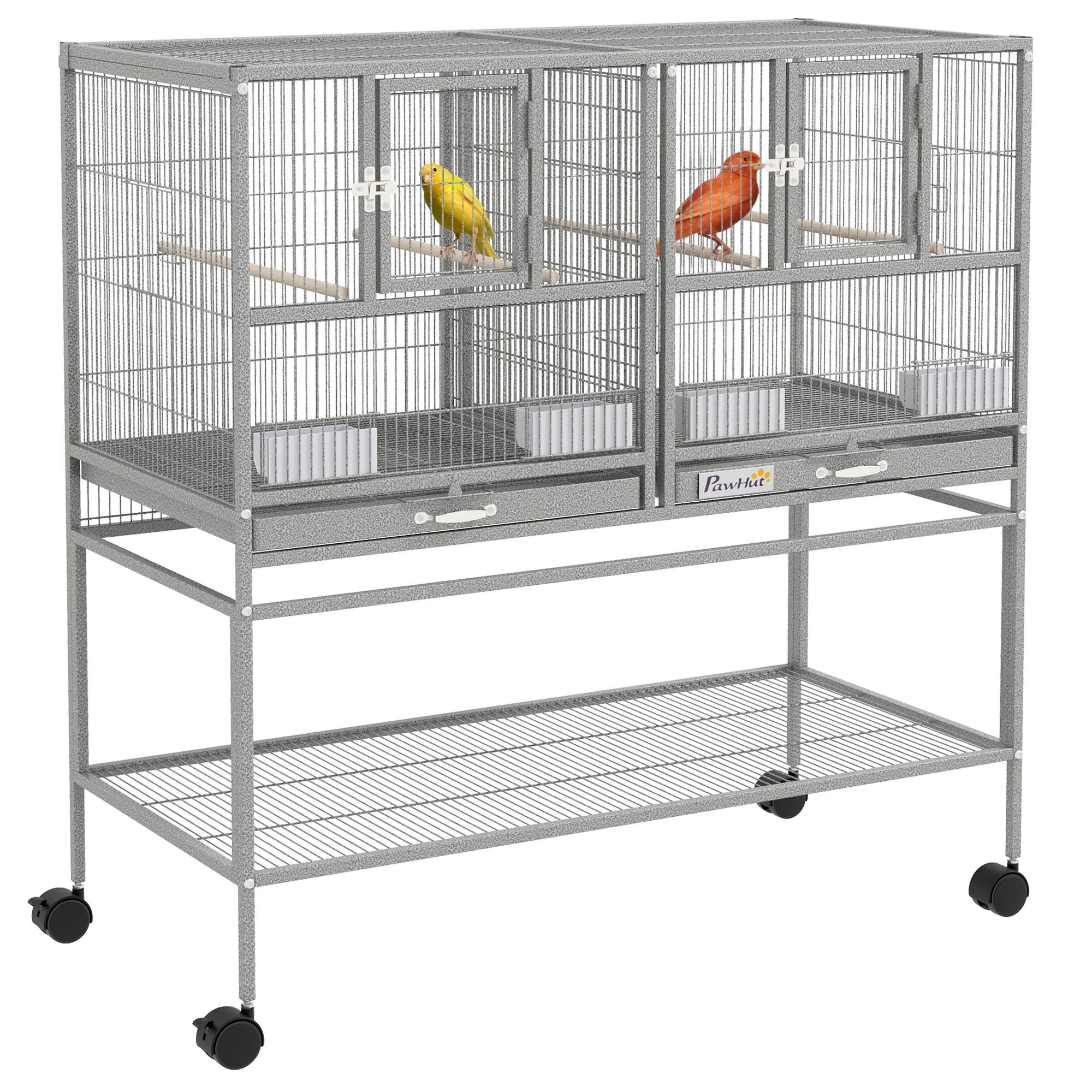 Large Double Rolling Metal Bird Cage Bird House