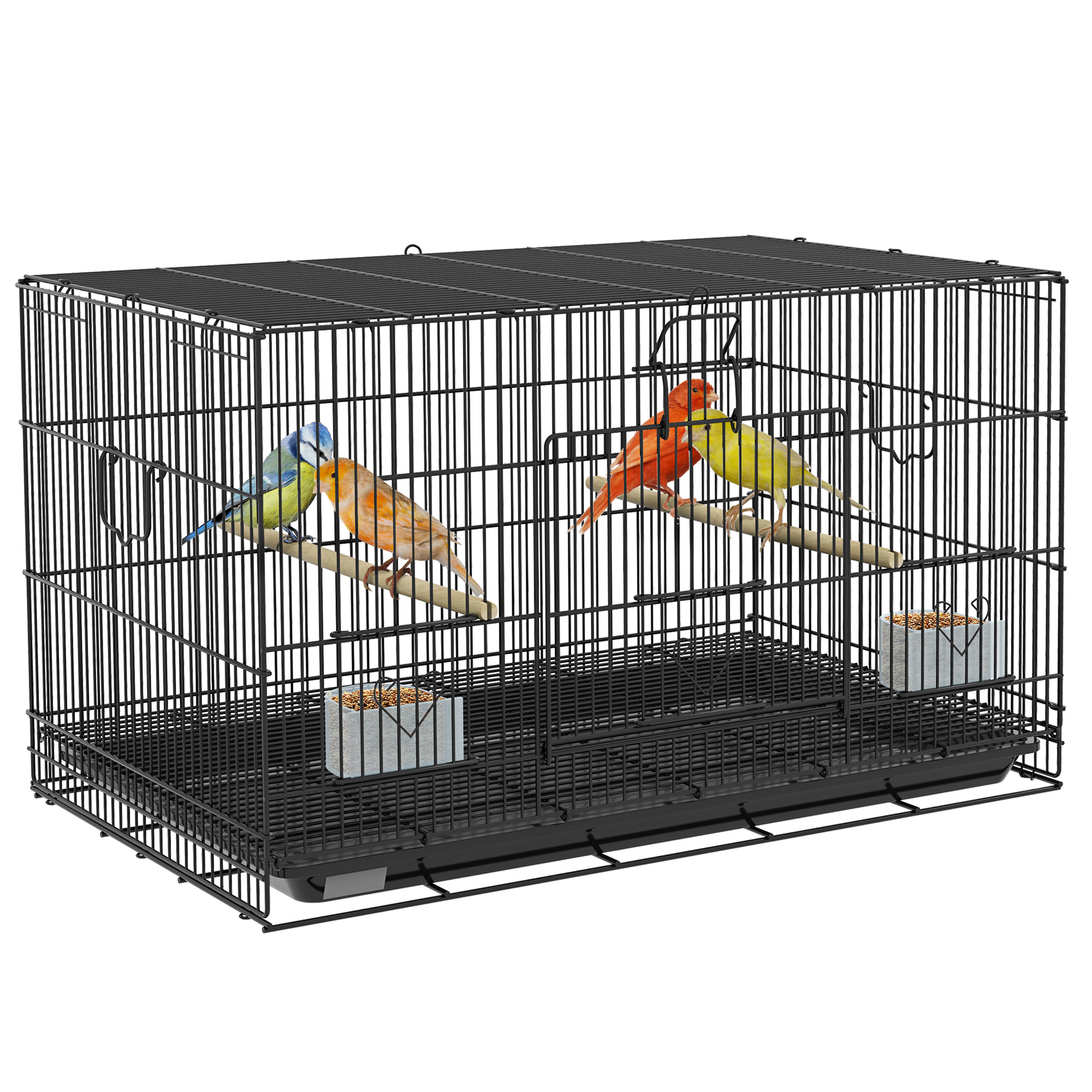 30" Birdcage for Canaries, Lovebirds, w/ Removable Tray