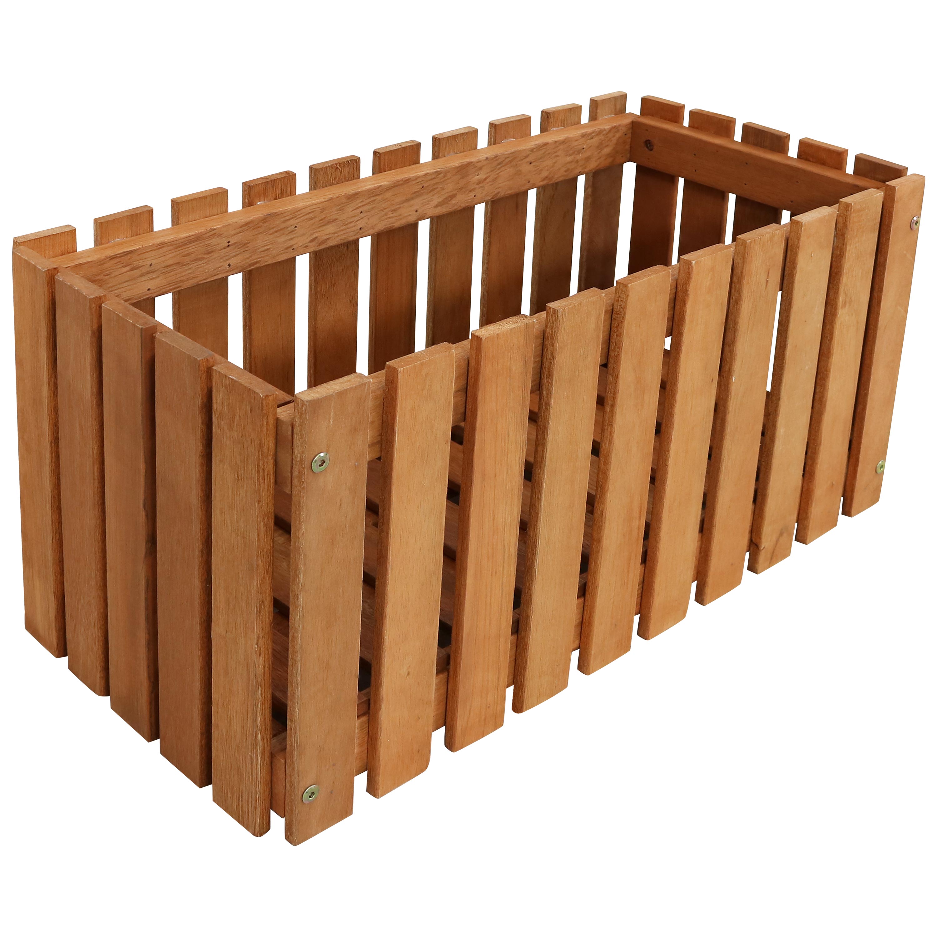 Meranti Wood Decorative Picket Style Planter Box - 24 in