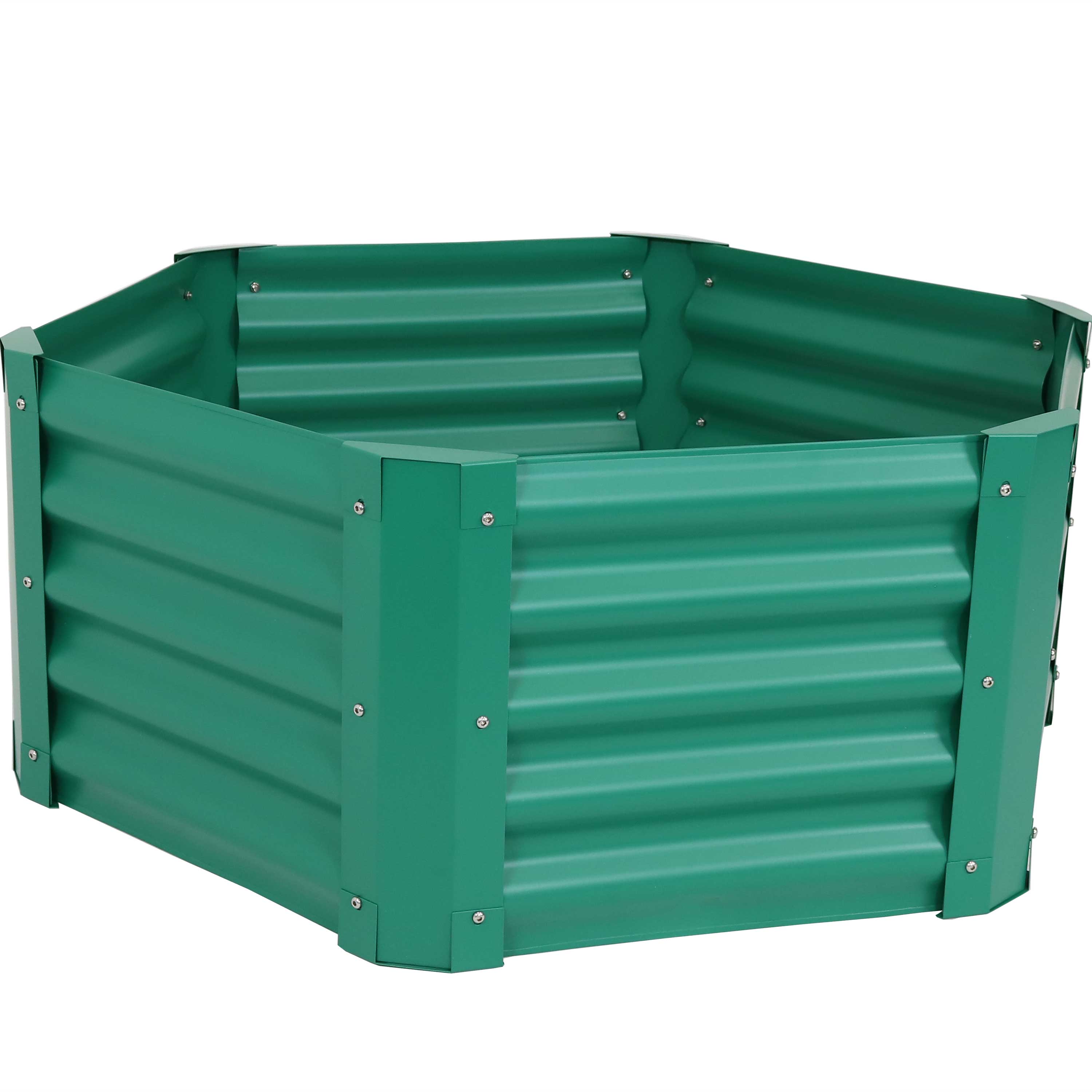 Steel Hexagon Raised Garden Bed - Green - 41 in