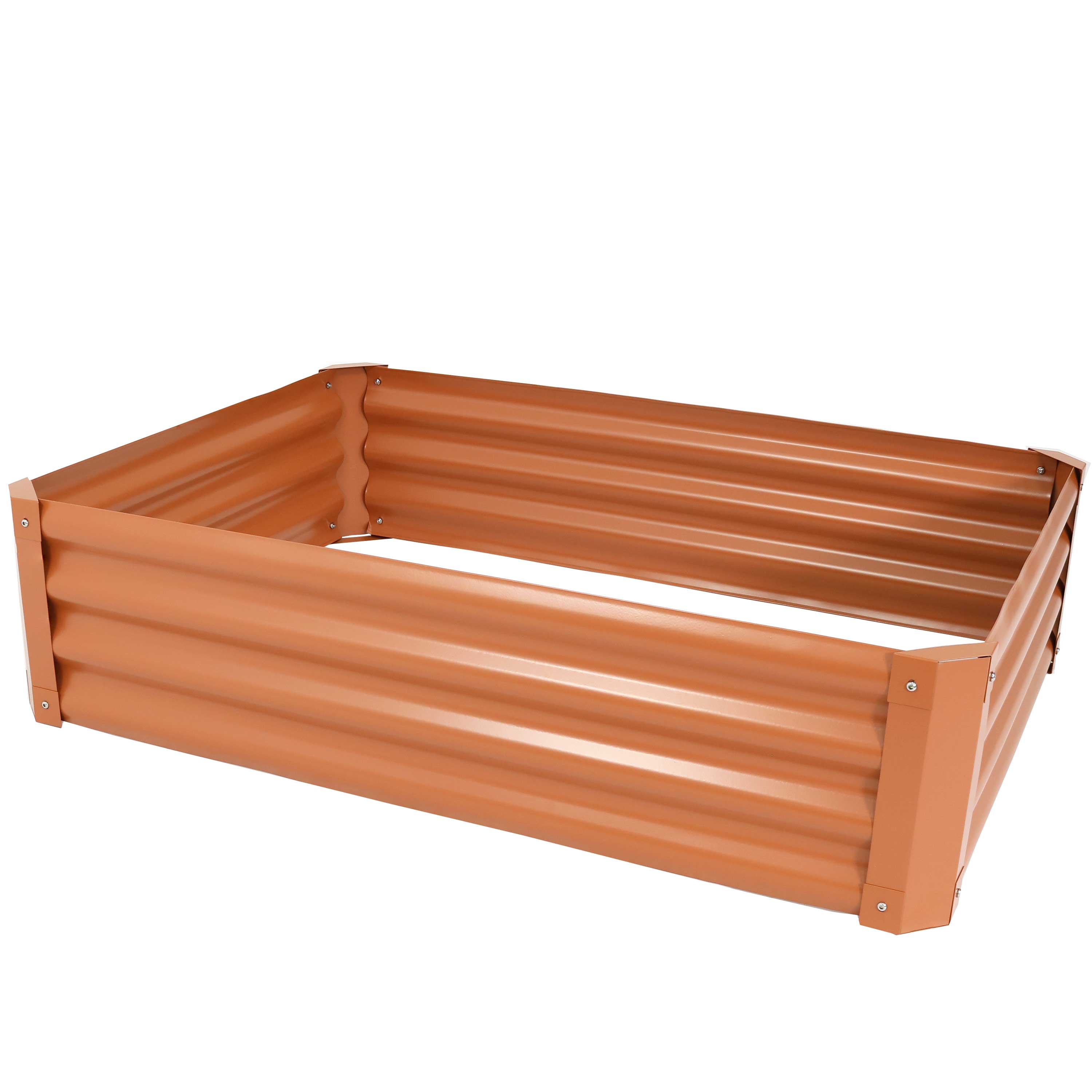 Steel Rectangle Raised Garden Bed - Brown - 47 in