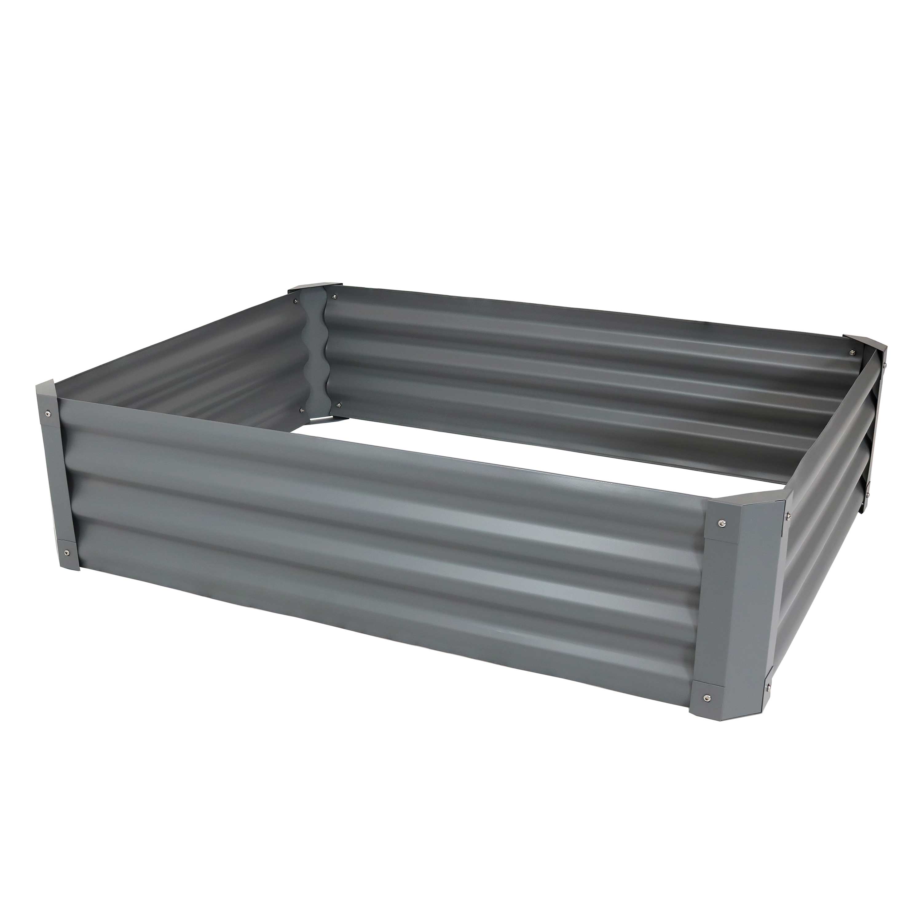 Steel Rectangle Raised Garden Bed - Gray - 47 in