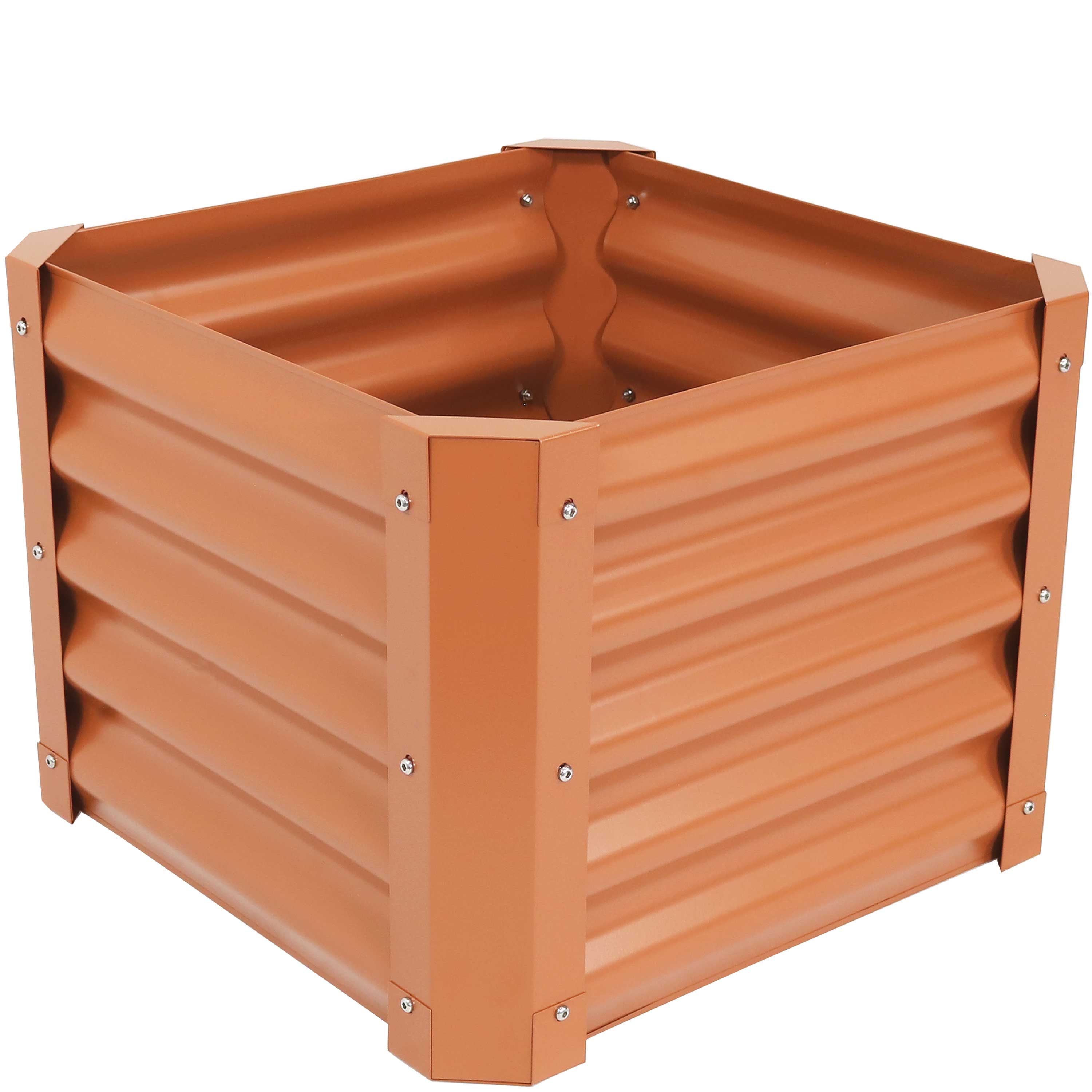 Steel Square Raised Garden Bed - Brown - 22 in