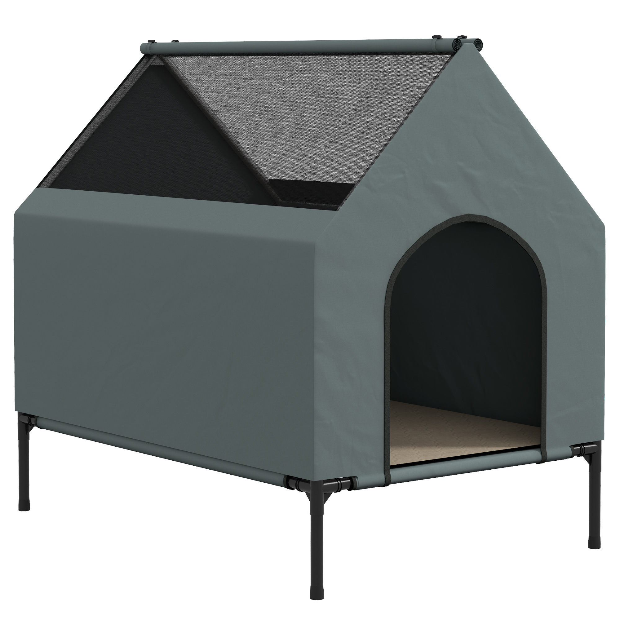 Dog House Outdoor Elevated Dog Bed with Removable Cover