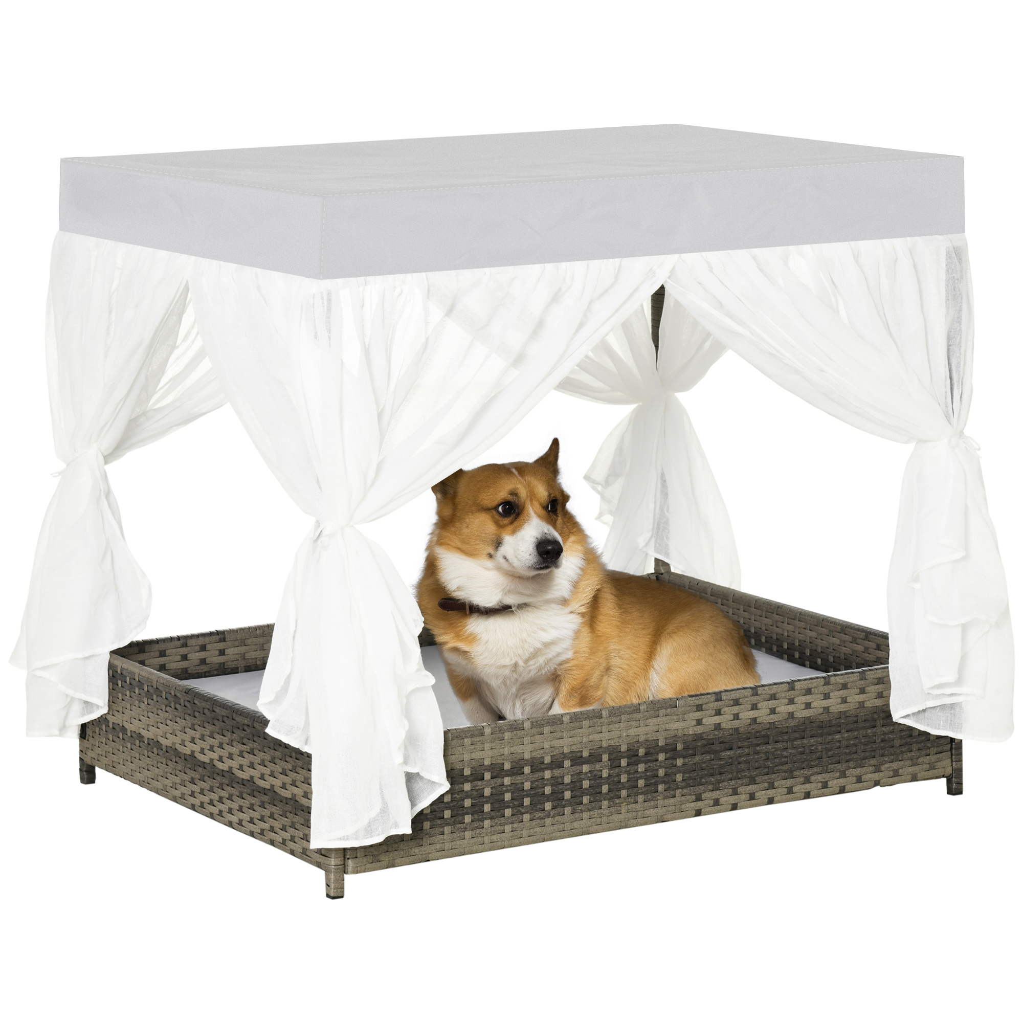 Wicker Dog House Elevated Pet Sofa