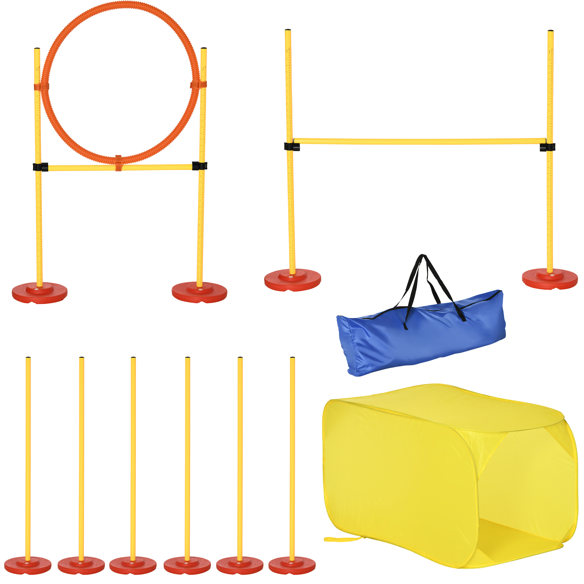 4pcs Portable Pet Agility Training Obstacle Set For Dogs