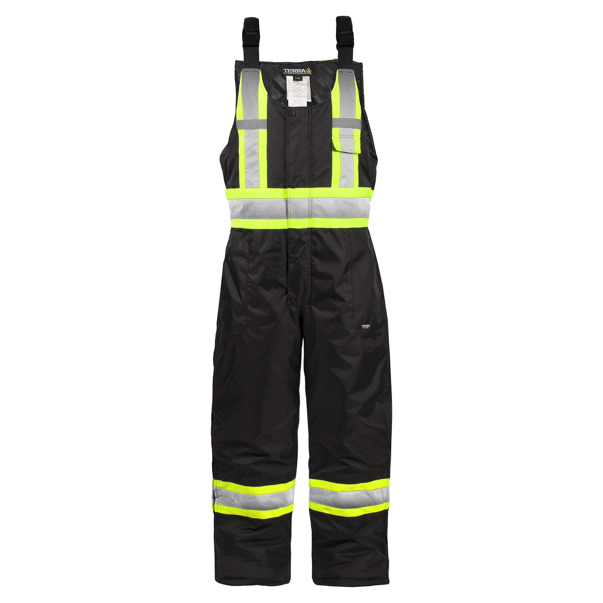 Hi-vis lined overall bib - Black