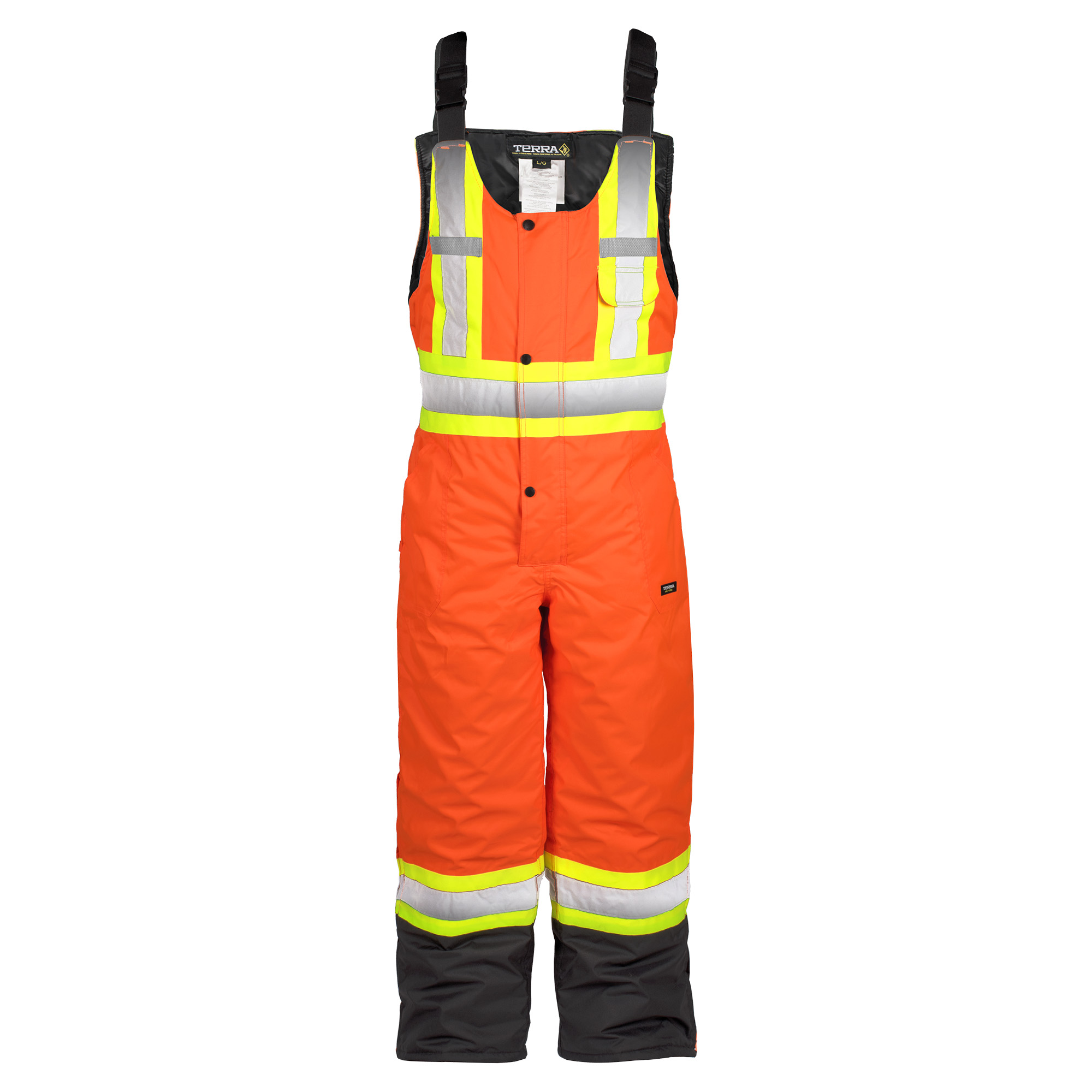 Hi-vis lined overall bib - Orange