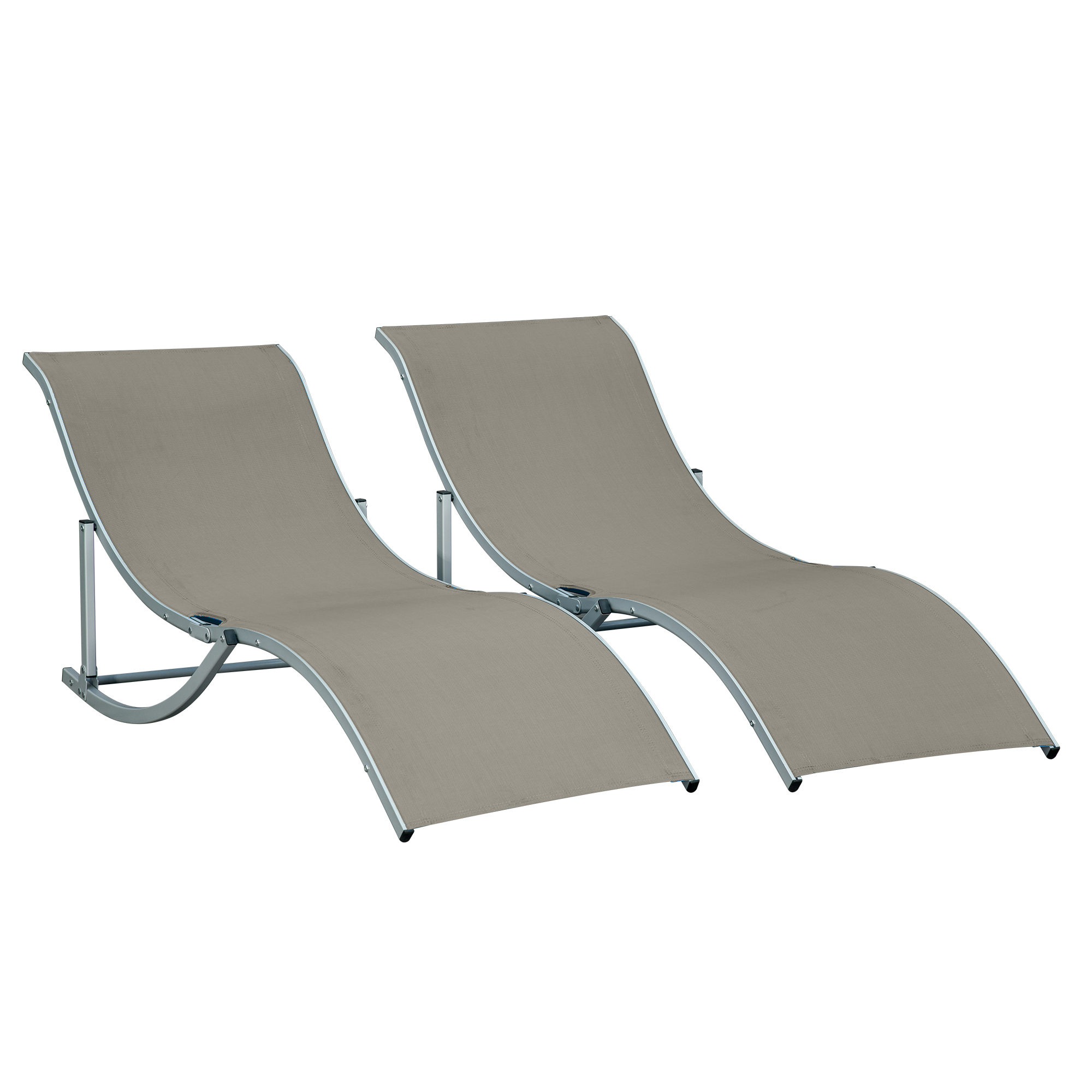 Set Of 2 S-shaped Foldable Lounge Chair