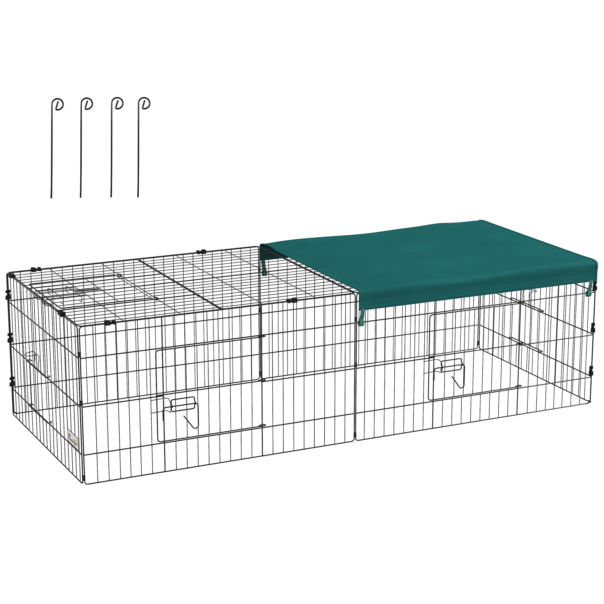 20" Small Animal Cage Outdoor with Roof Green