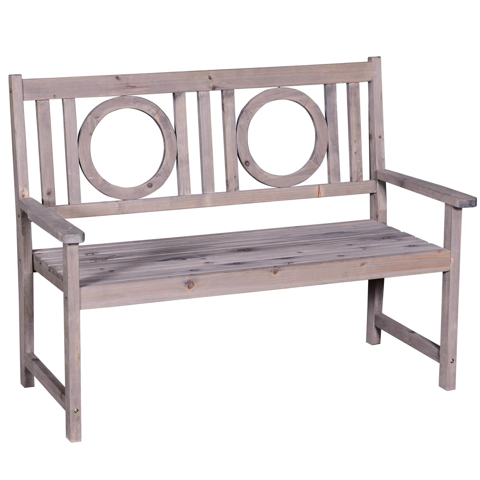 2-seat Wood Garden Bench Grey