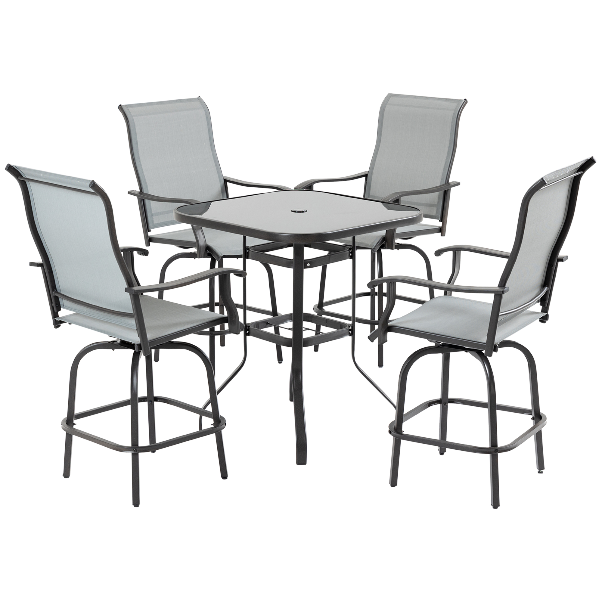 5 Pieces Patio Furniture Set, Grey