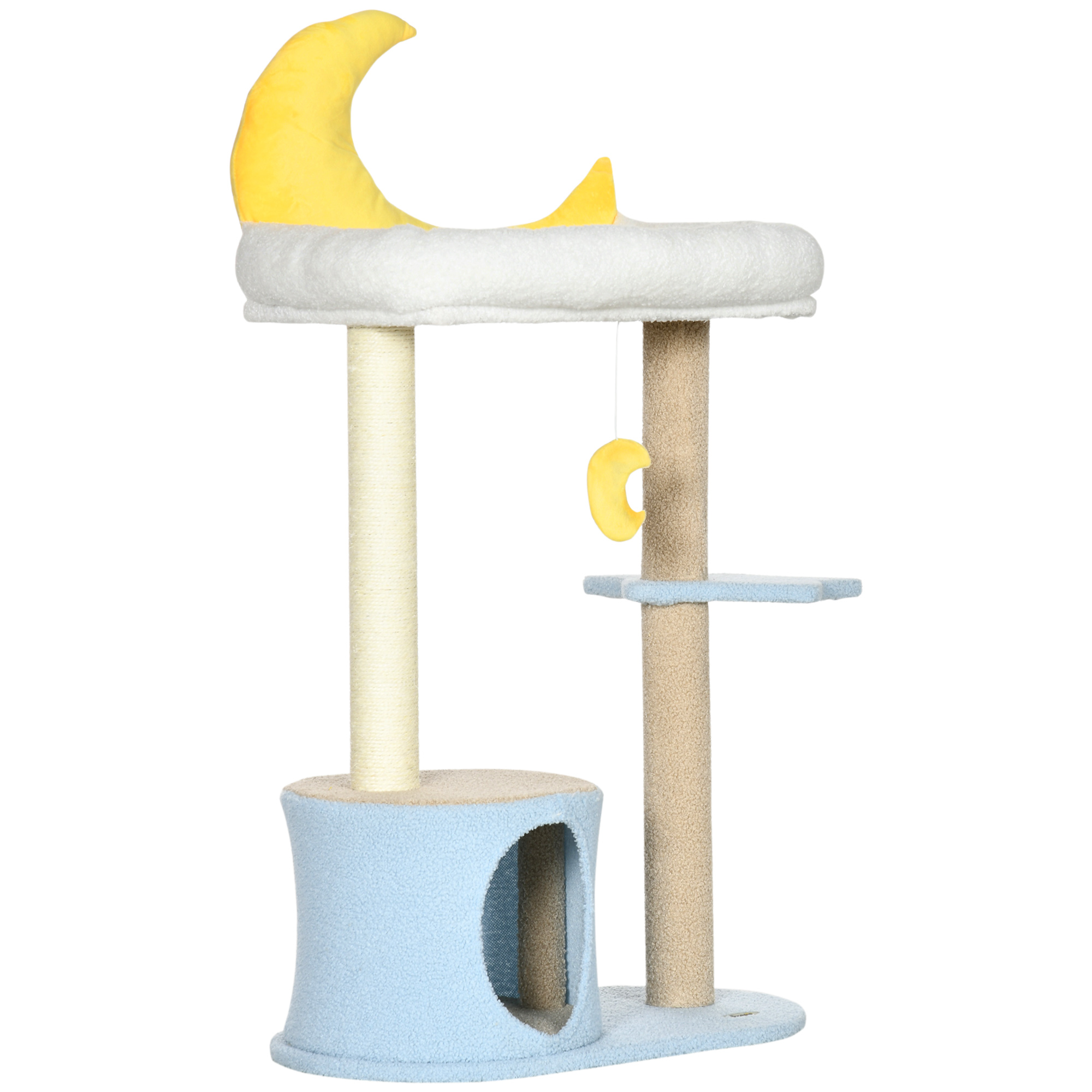 41" Cat Tree Kitten Tower with Teddy Fleece House and Bed