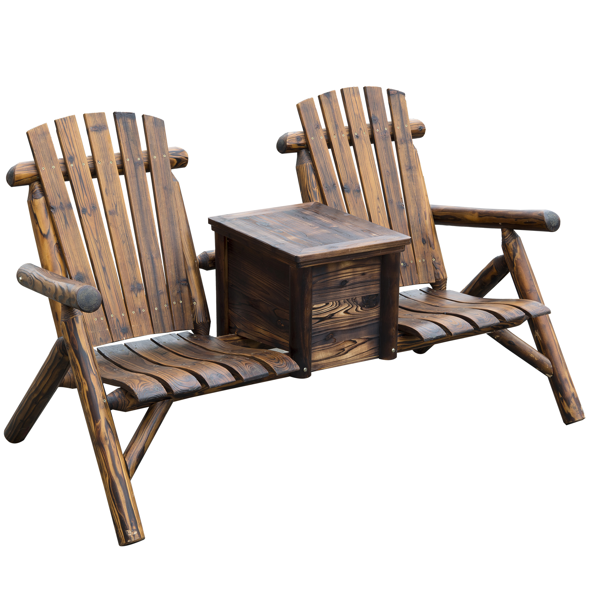 Garden Adirondack Loveseat Chair, Brown