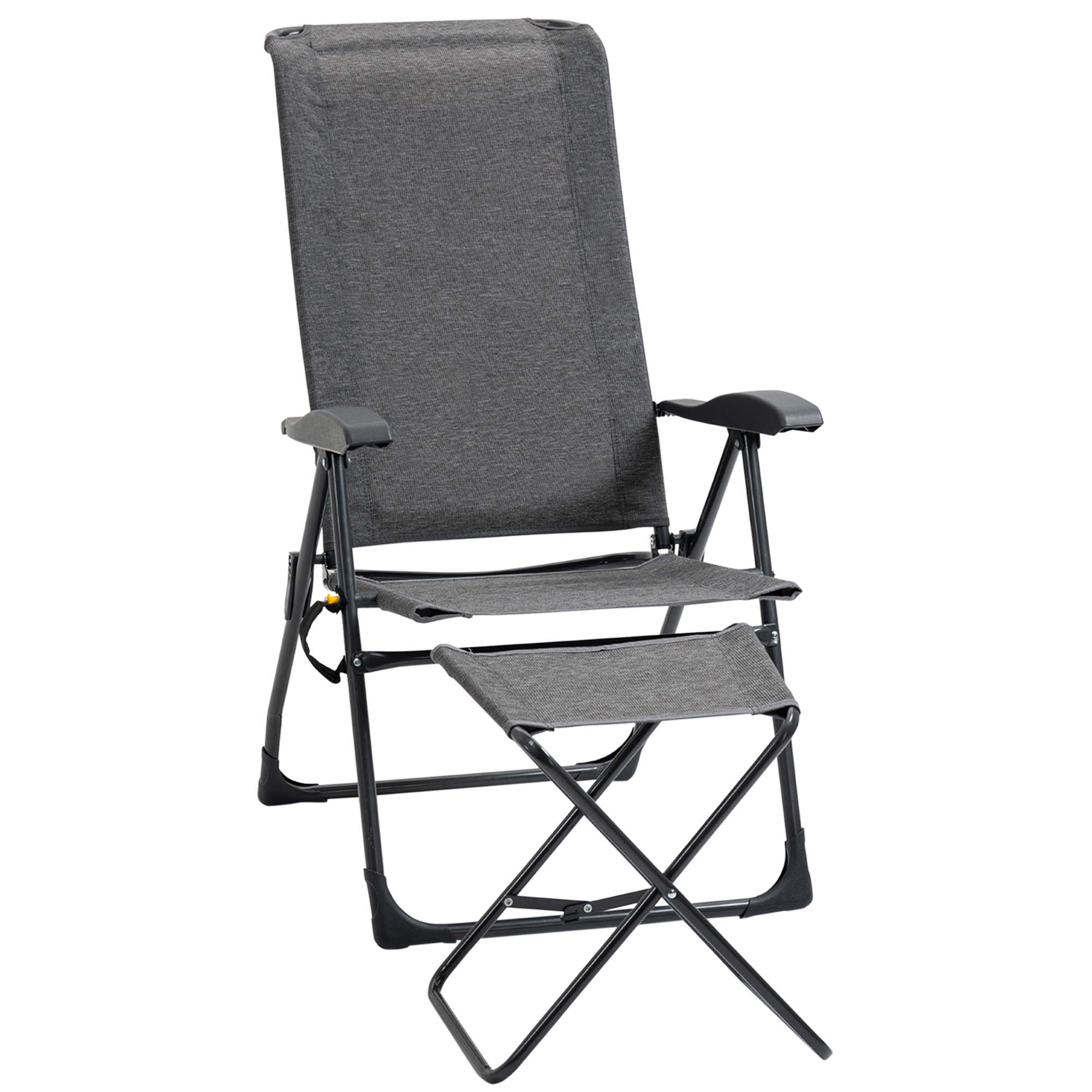 Lounge Chair and Footrest, Black