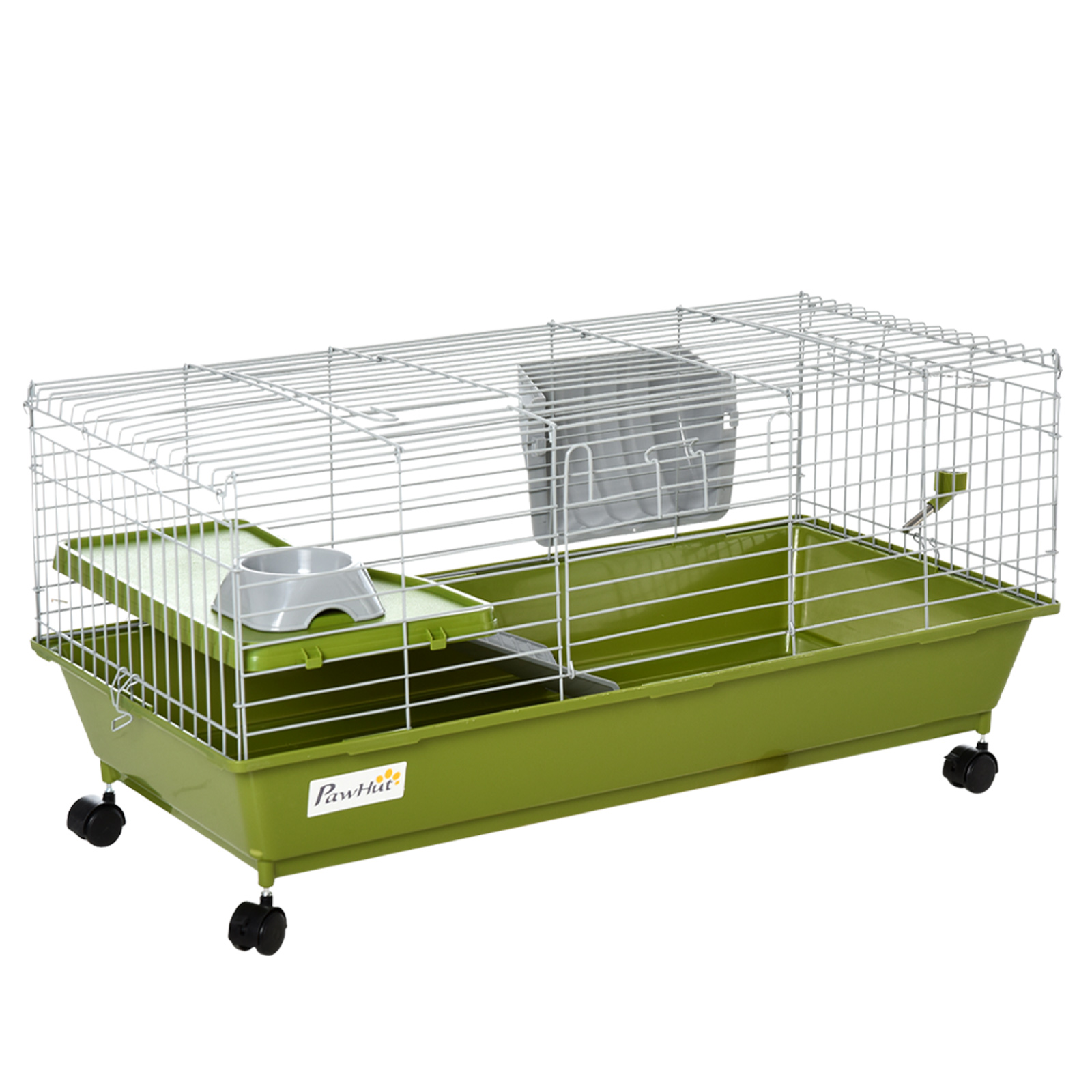 Small Animal Cage, Rolling Bunny Cage, Guinea Pig Cage Black