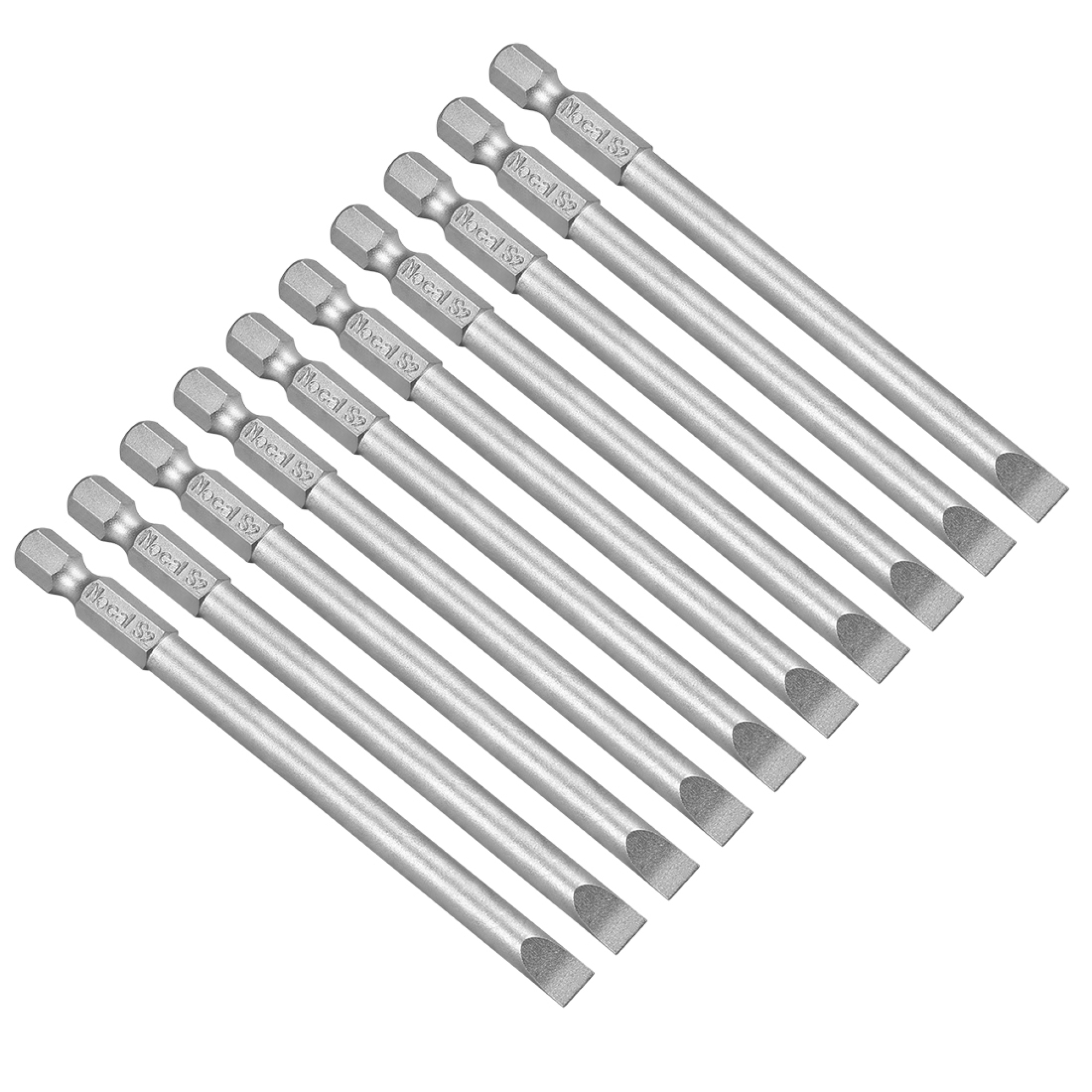 10 Pcs 6mm Slotted Tip Flat Head Screwdriver Bits 4-inch