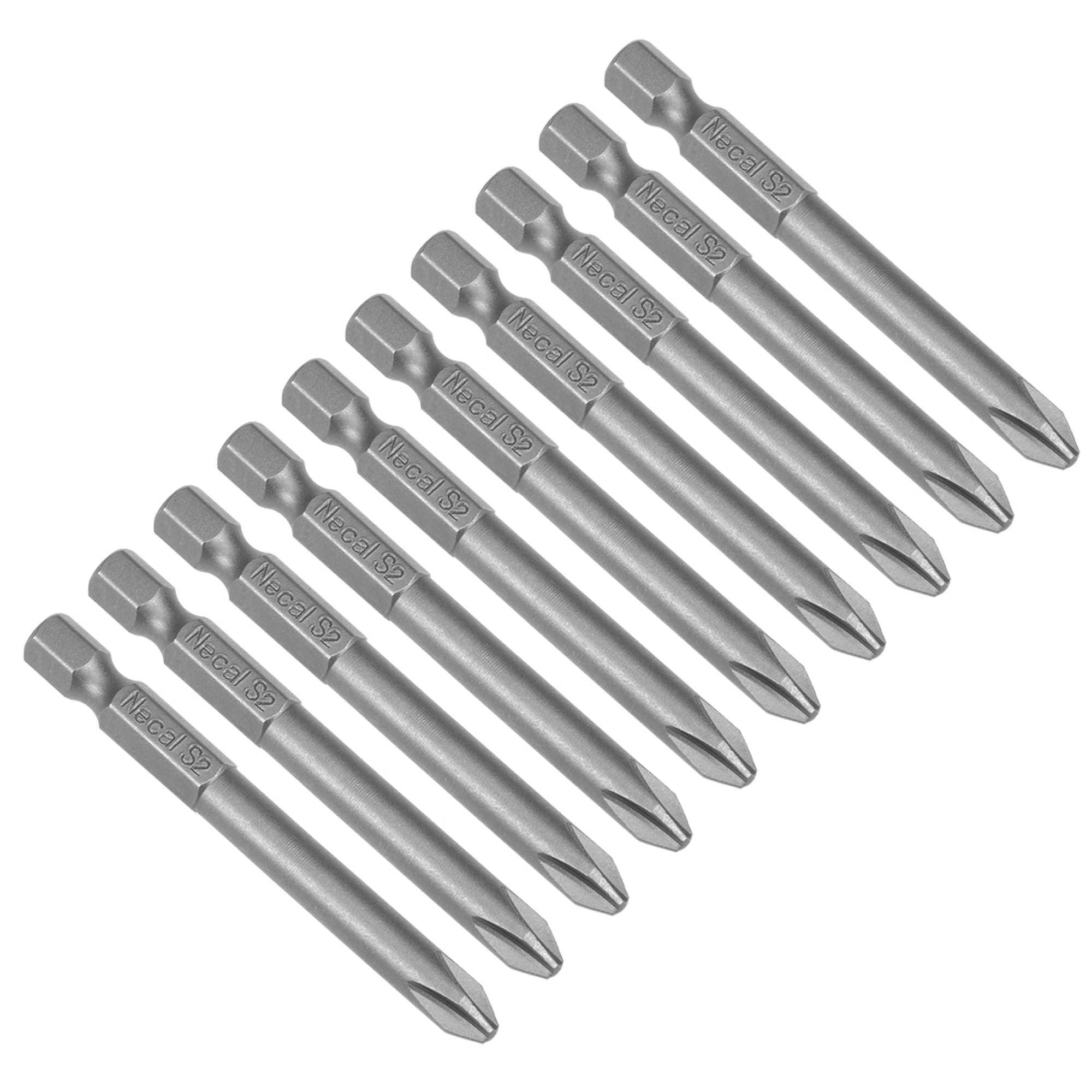 10pcs PH2 Phillips Head Screwdriver Bits S2 Alloy 6mm Dia