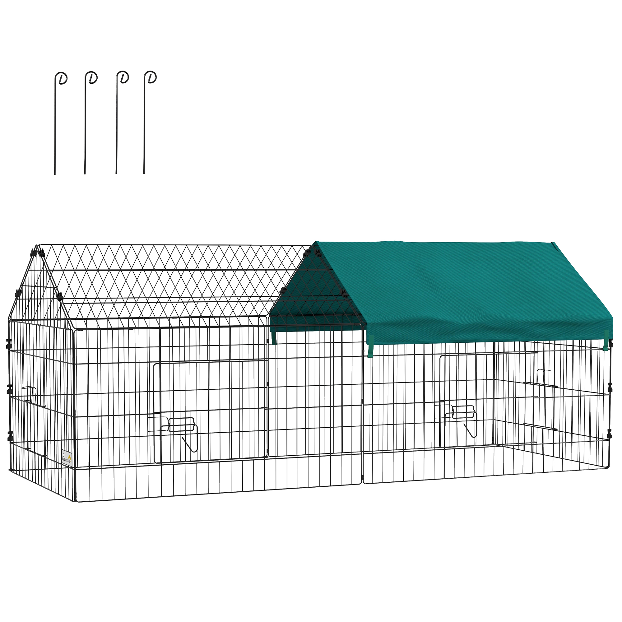 Small Animal Cage Outdoor with Roof Green